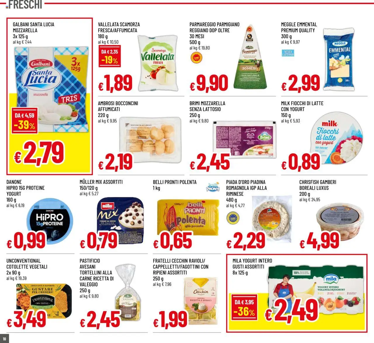 Volantino Galassia del 31.07.2025 | Pagina: 10 | Prodotti: Gamberi, Spinaci, Cocco, Ravioli