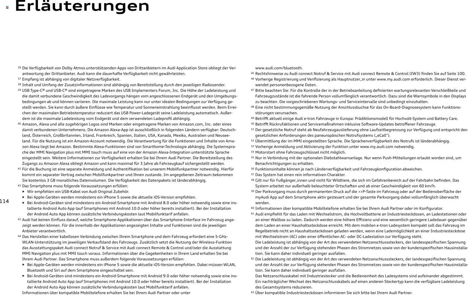 Audi e-tron GT – gültig ab 28.10.2025 | Seite: 114 | Produkte: USB, Navigation, Smartphones, Iphone
