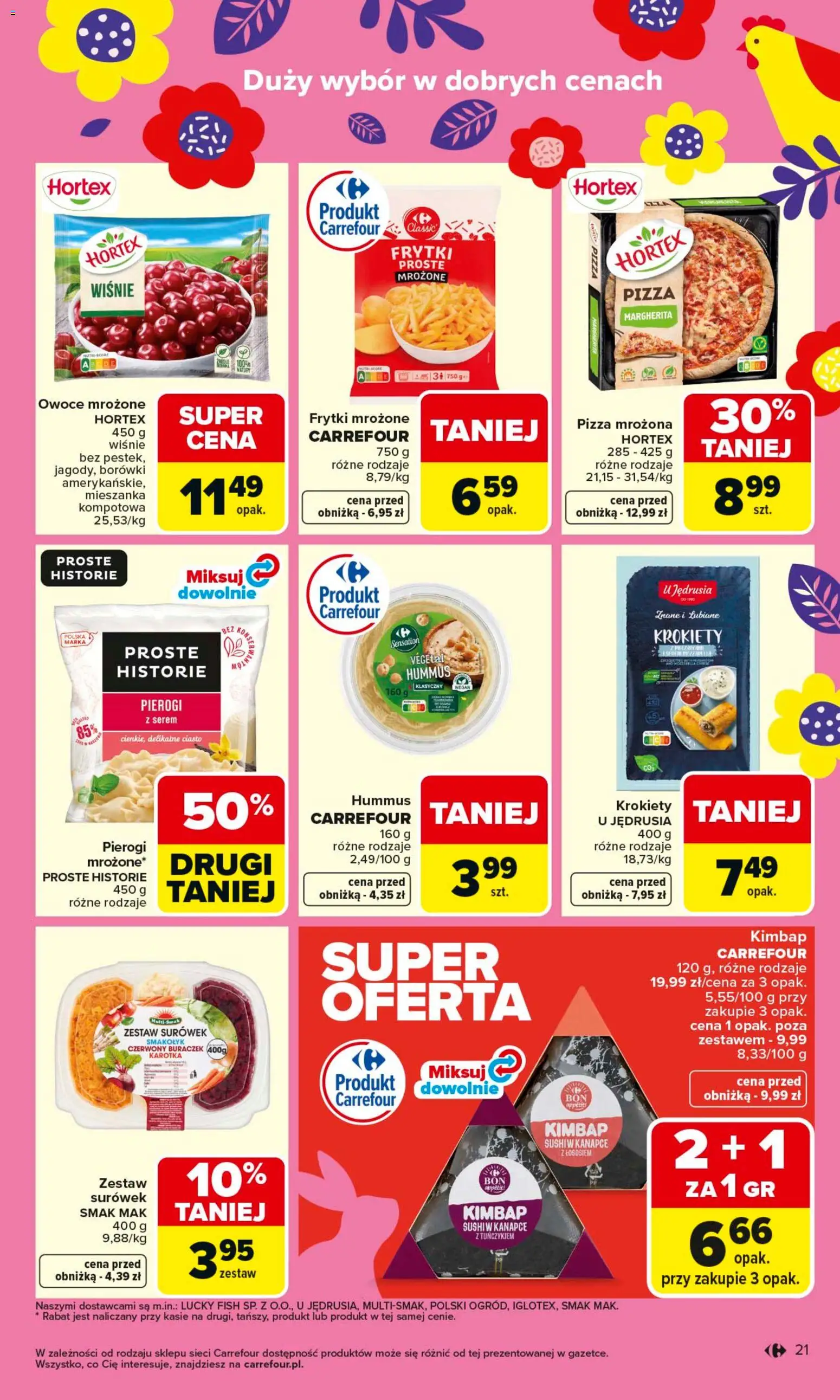 Carrefour gazetka od 16.03.2026 | Strona: 23 | Produkty: Krokiety, Pizza mrożona, Frytki mrożone, Frytki
