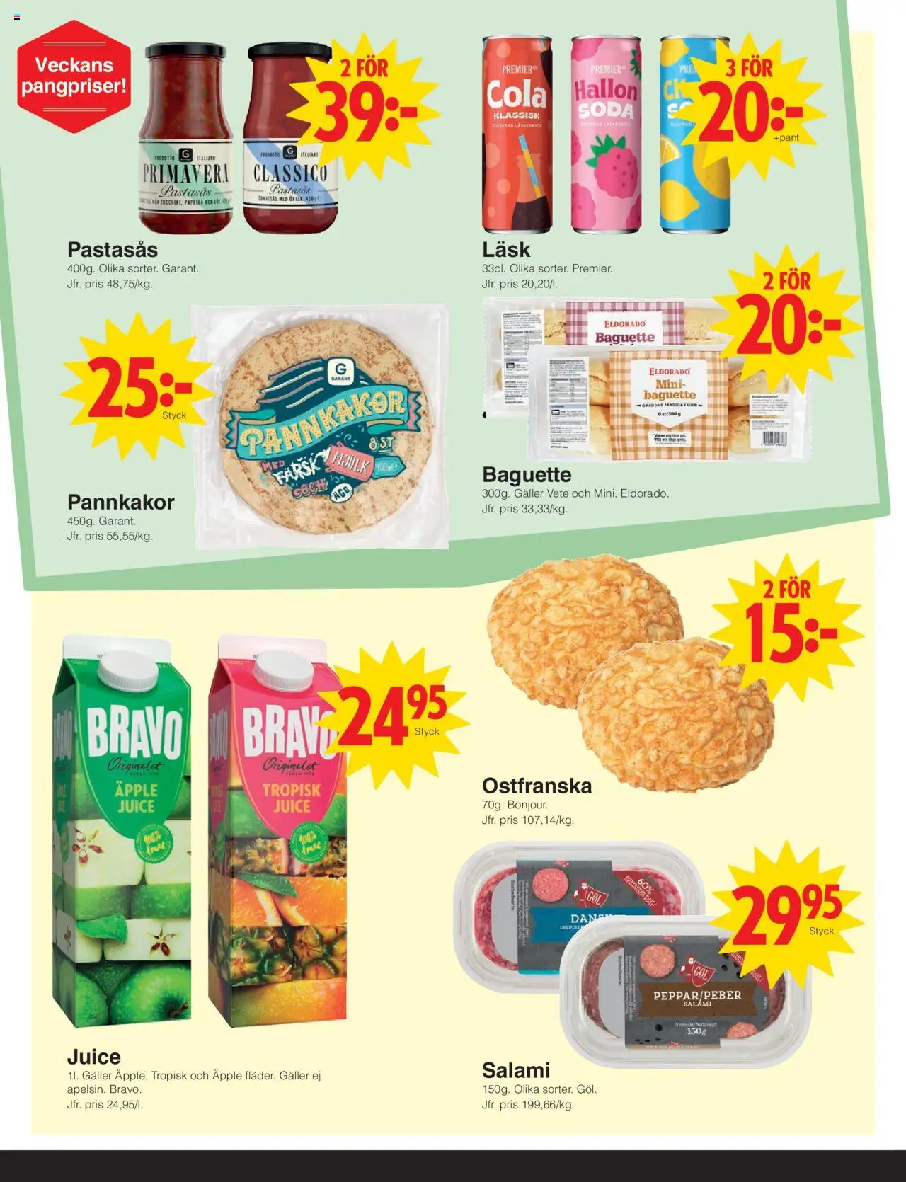 Matöppet reklamblad aktuell från 13.10.2025 | Sida: 2 | Produkter: Baguette, Juice, Äpple, Hallon
