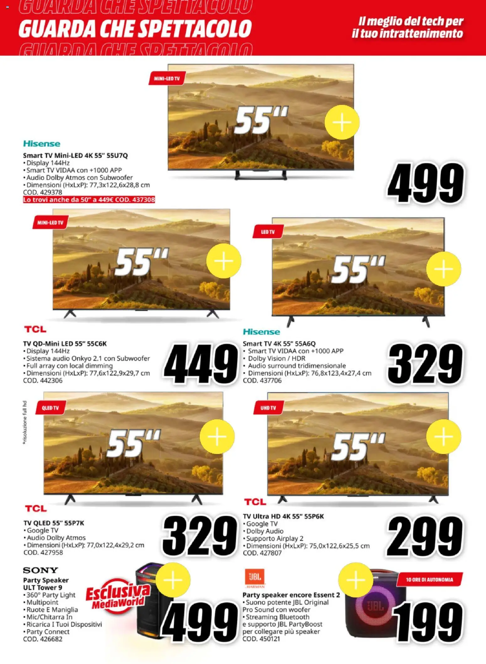 Volantino Media World del 20.11.2025 | Pagina: 6 | Prodotti: smart TV, TV, Audio, Speaker