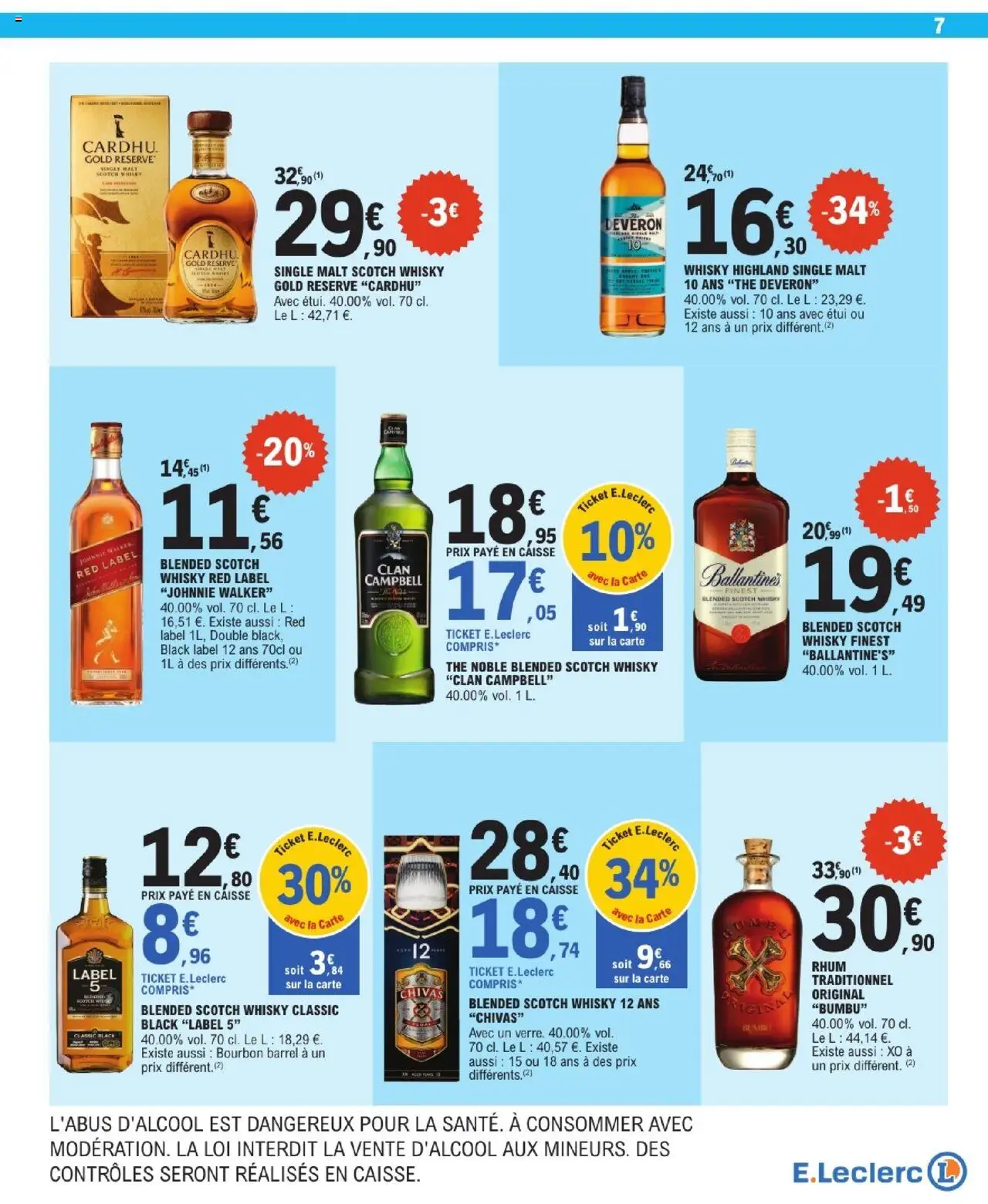  | Page: 7 | Produits: Étui, Scotch whisky Ballantine's, Rhum, Bourbon