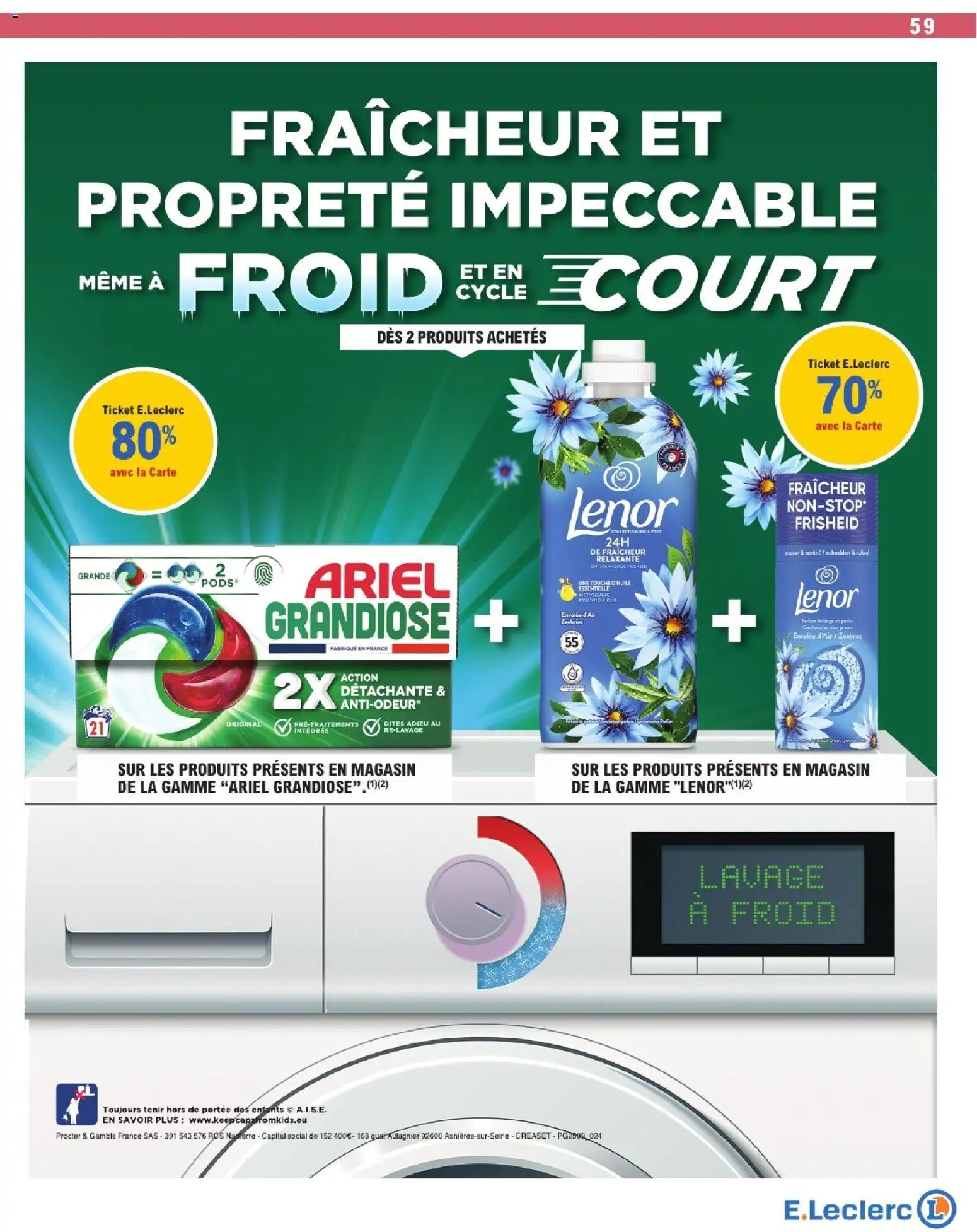 {H1} | Page: 59 | Produits: Ariel, Huile essentielle, Lenor, Lessive