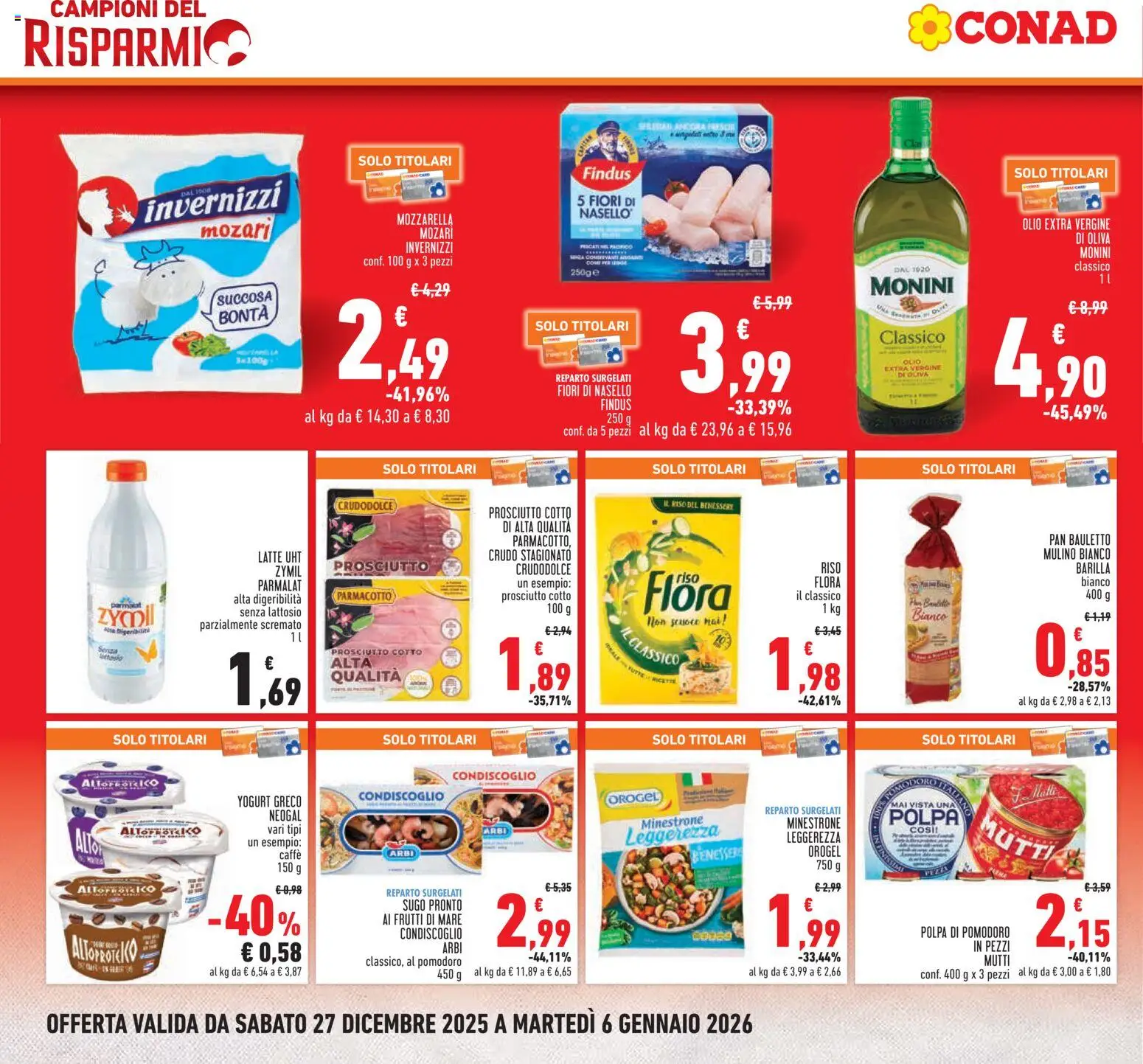 Volantino Conad del 27.12.2025 | Pagina: 2 | Prodotti: Caffè, Pomodoro, Olive, Mutti