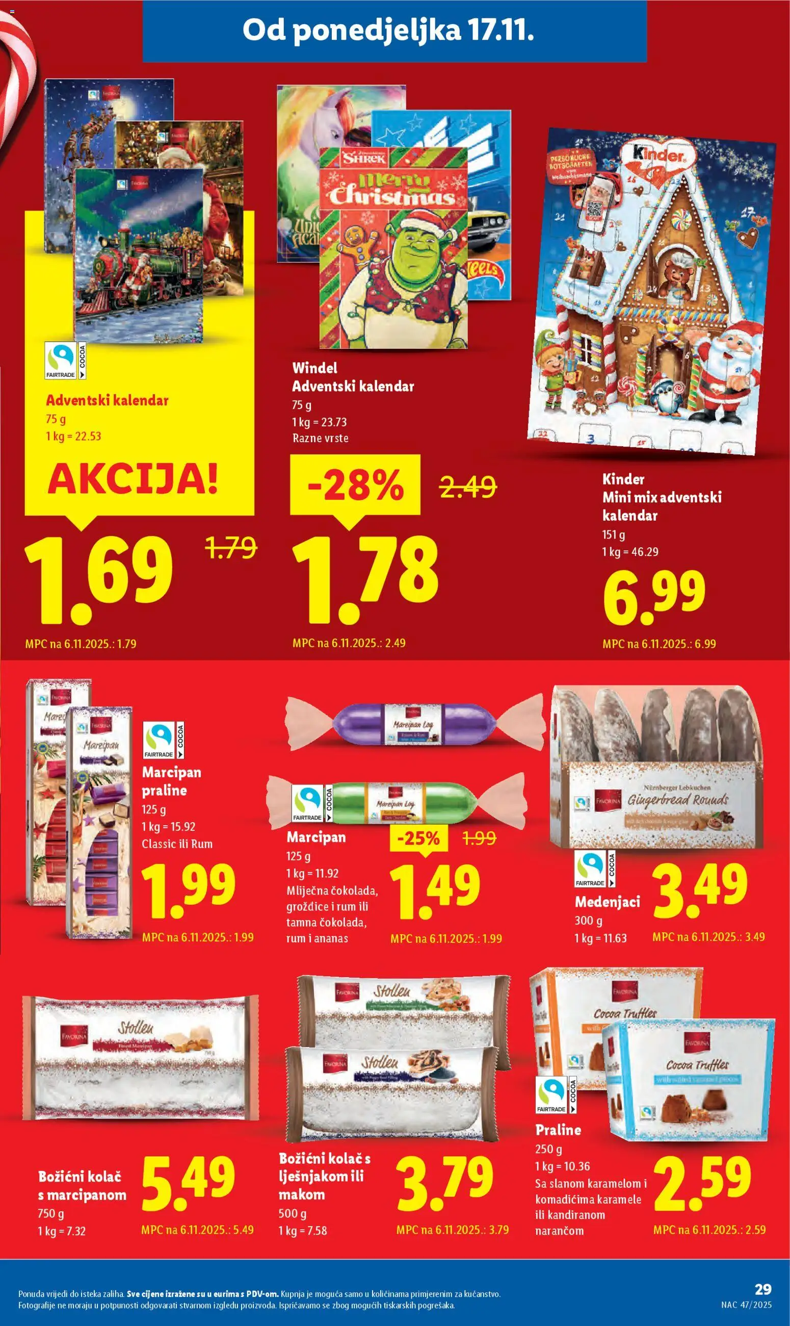 Lidl katalog | vrijedi od 17.11.2025 | Stranica: 29 | Proizvodi: Praline, Ananas, Grožđice, Rum
