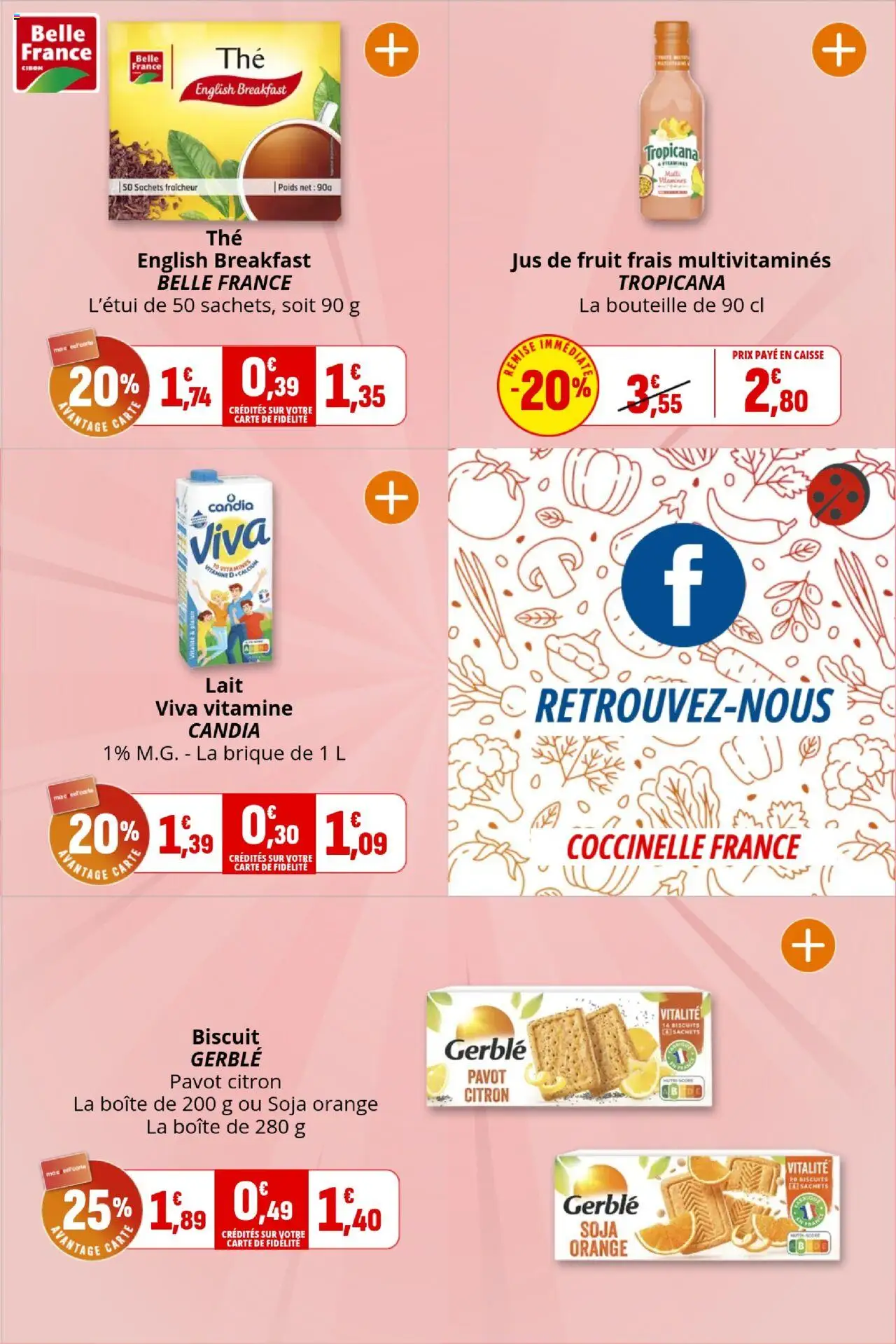 {H1} | Page: 13 | Produits: Orange, Lait, Jus, Biscuits