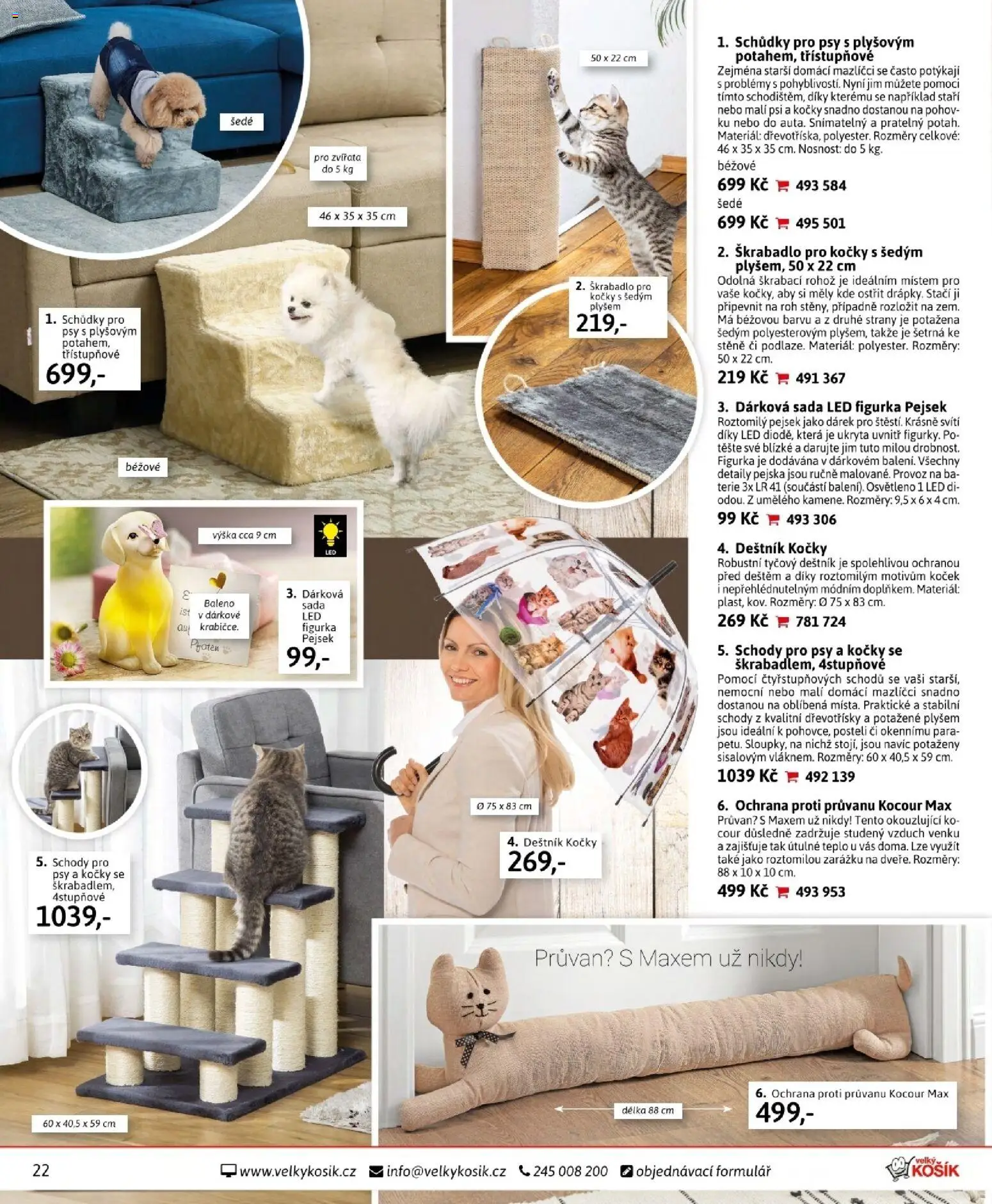 Velký Košík katalog leden 2026 od 01.01.2026 | Strana: 22 | Produkty: Škrabadlo pro kočky, Deštník, Ochrana proti průvanu, Škrabadlo