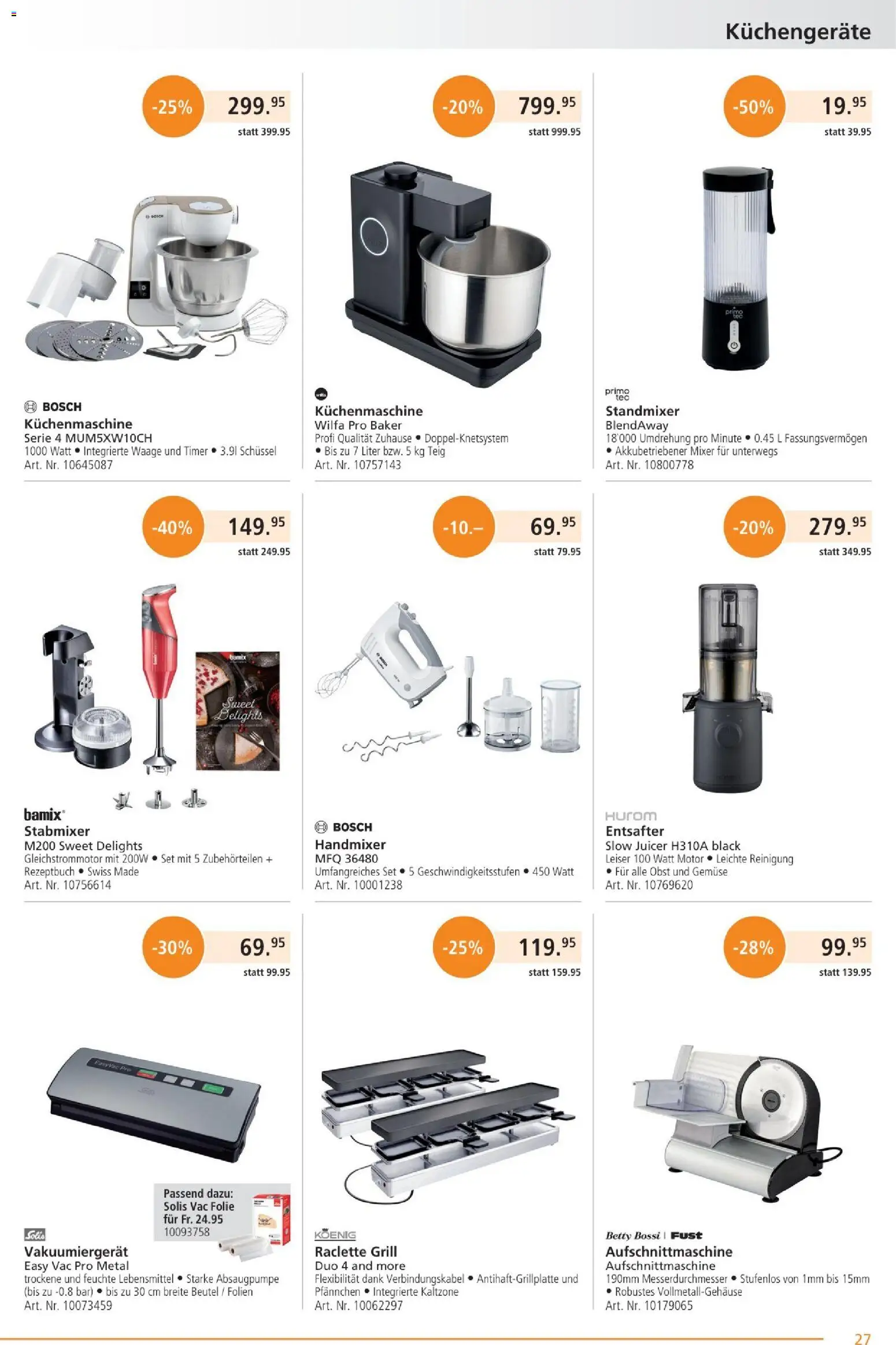 Fust Aktionen – gültig ab 26.01.2026 | Seite: 27 | Produkte: Entsafter, Raclette, Mixer, Grill