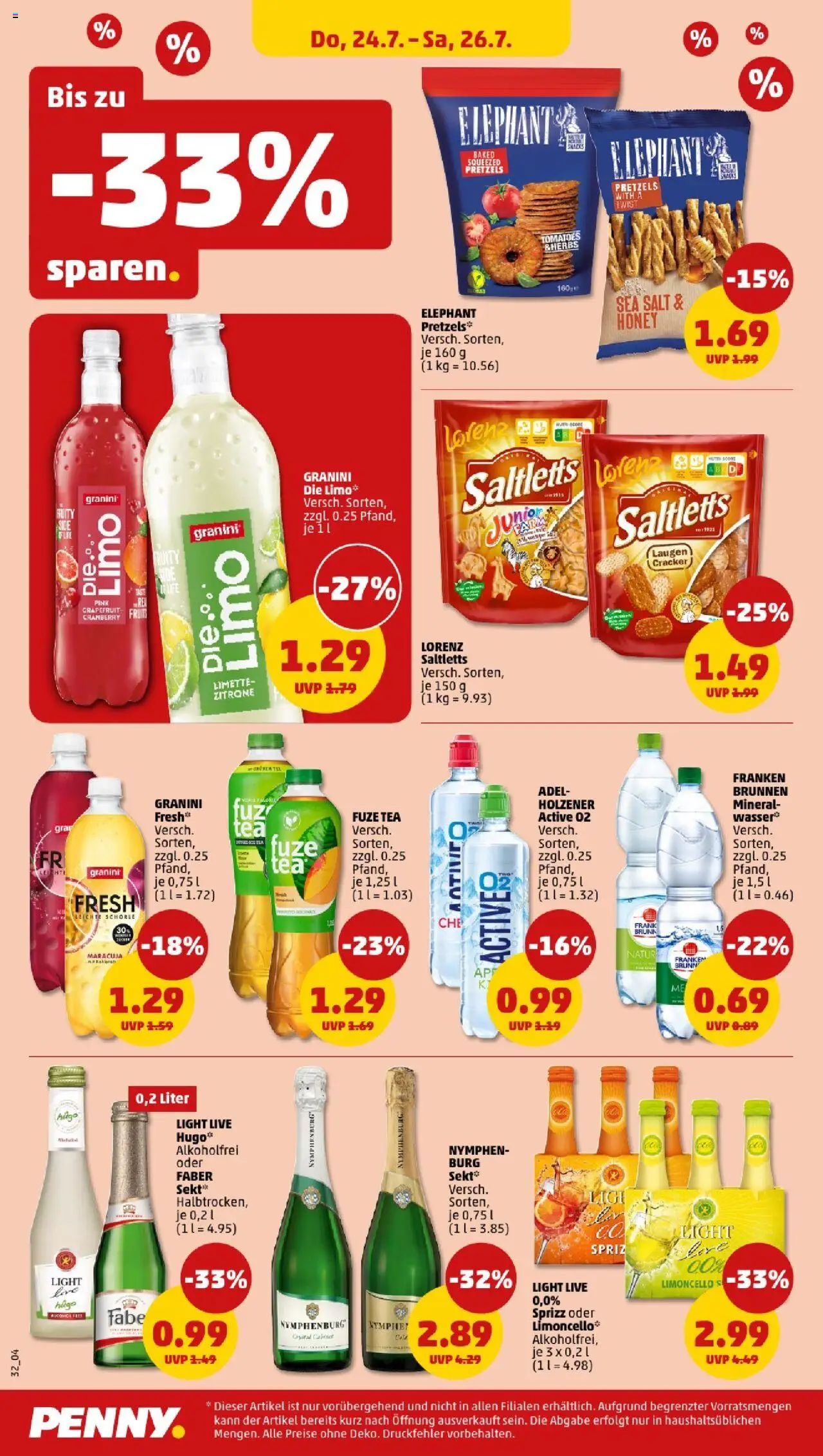 Penny - Bayern  - gültig ab dem 21.07.2025 | Seite: 32 | Produkte: Zitrone, Limoncello, Granini, Hugo