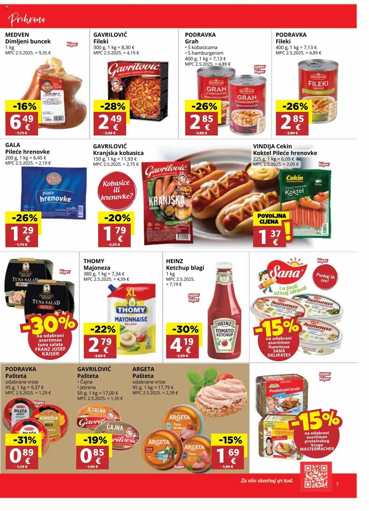 Ultra Gros katalog | vrijedi od 17.09.2025 | Stranica: 5 | Proizvodi: Vindija, Hrenovke, Kranjska kobasica, Pašteta