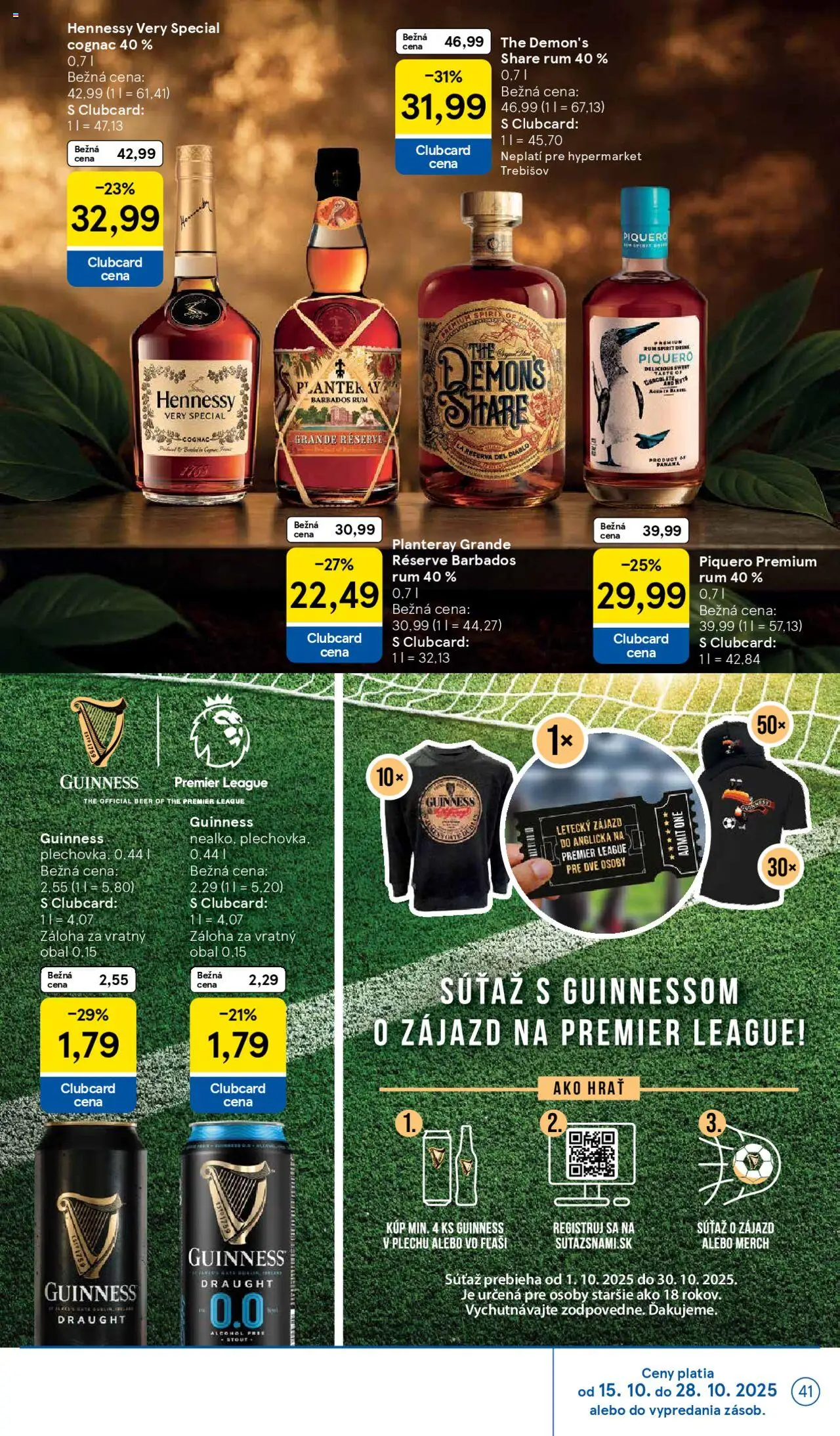Nové Tesco akcie – leták je platný od 15.10.2025 | Strana: 41 | Produkty: Rum, Hennessy