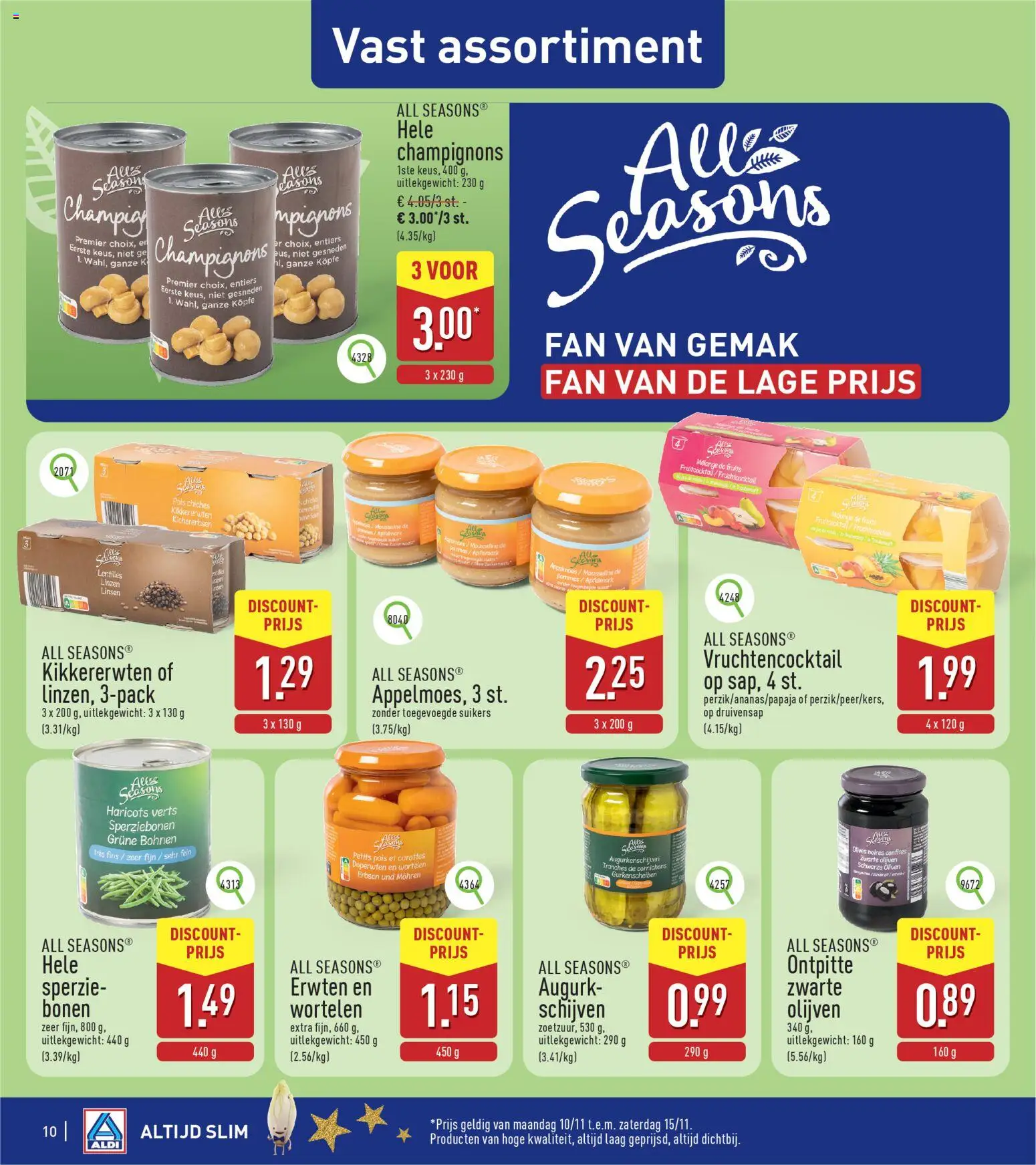 {H1} | Pagina: 10 | Producten: Kikkererwten, Olijven, Wortelen