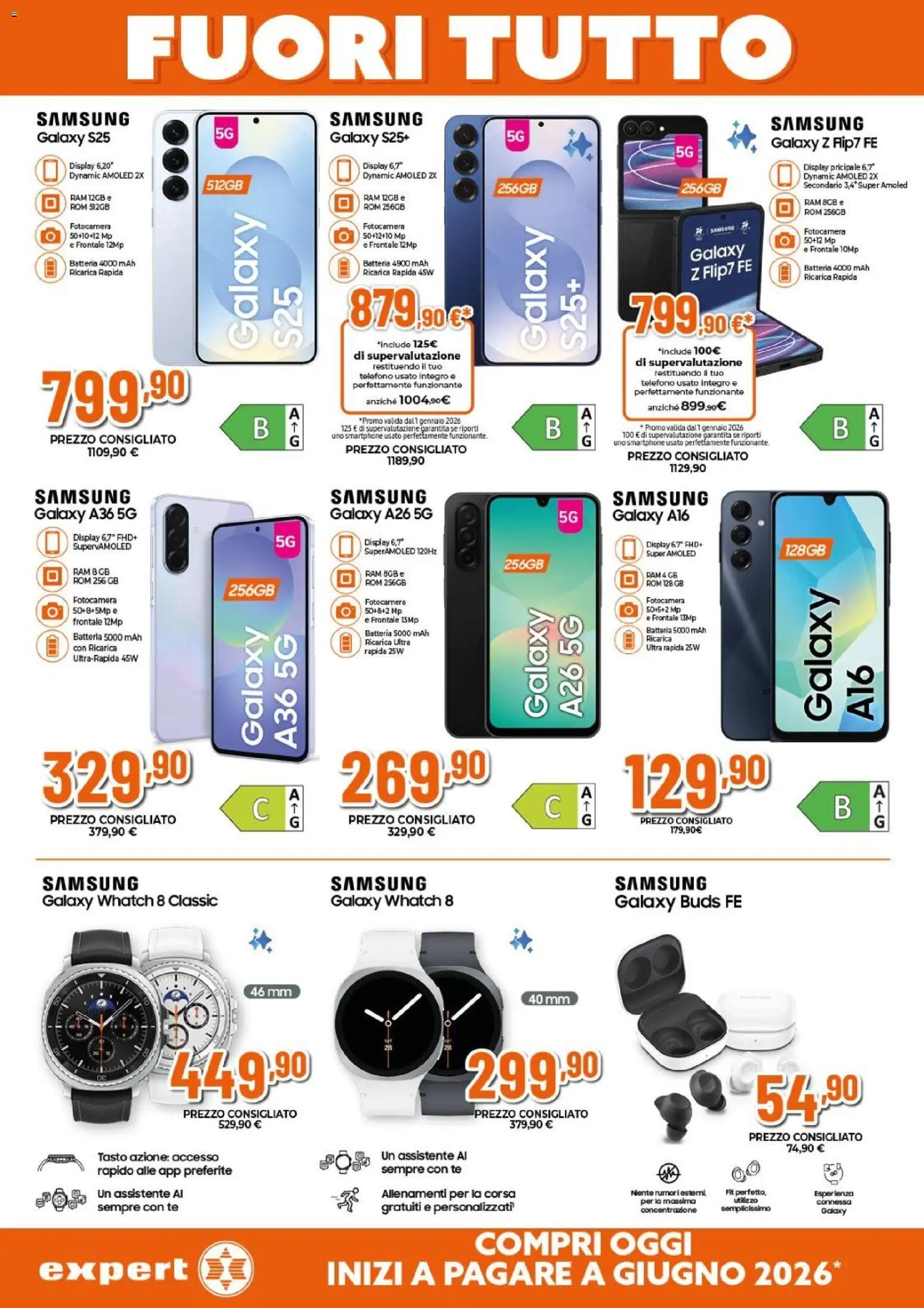 Volantino Expert del 27.12.2025 | Pagina: 13 | Prodotti: Samsung Galaxy, Tè, Telefono, Samsung