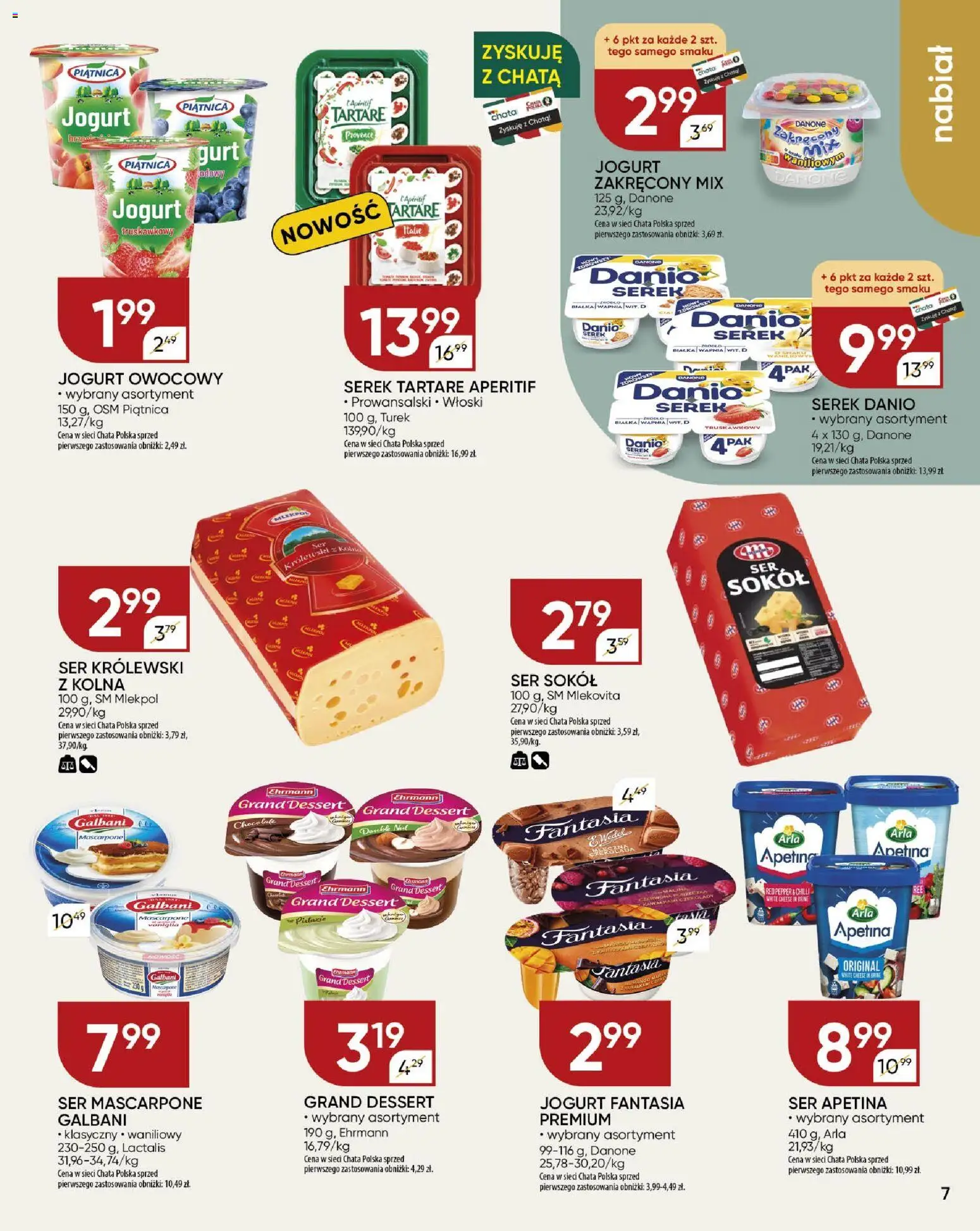 Chata Polska Gazetka od 29.12.2025 | Strona: 7 | Produkty: Jogurt owocowy, Mascarpone, Ser, Ser mascarpone