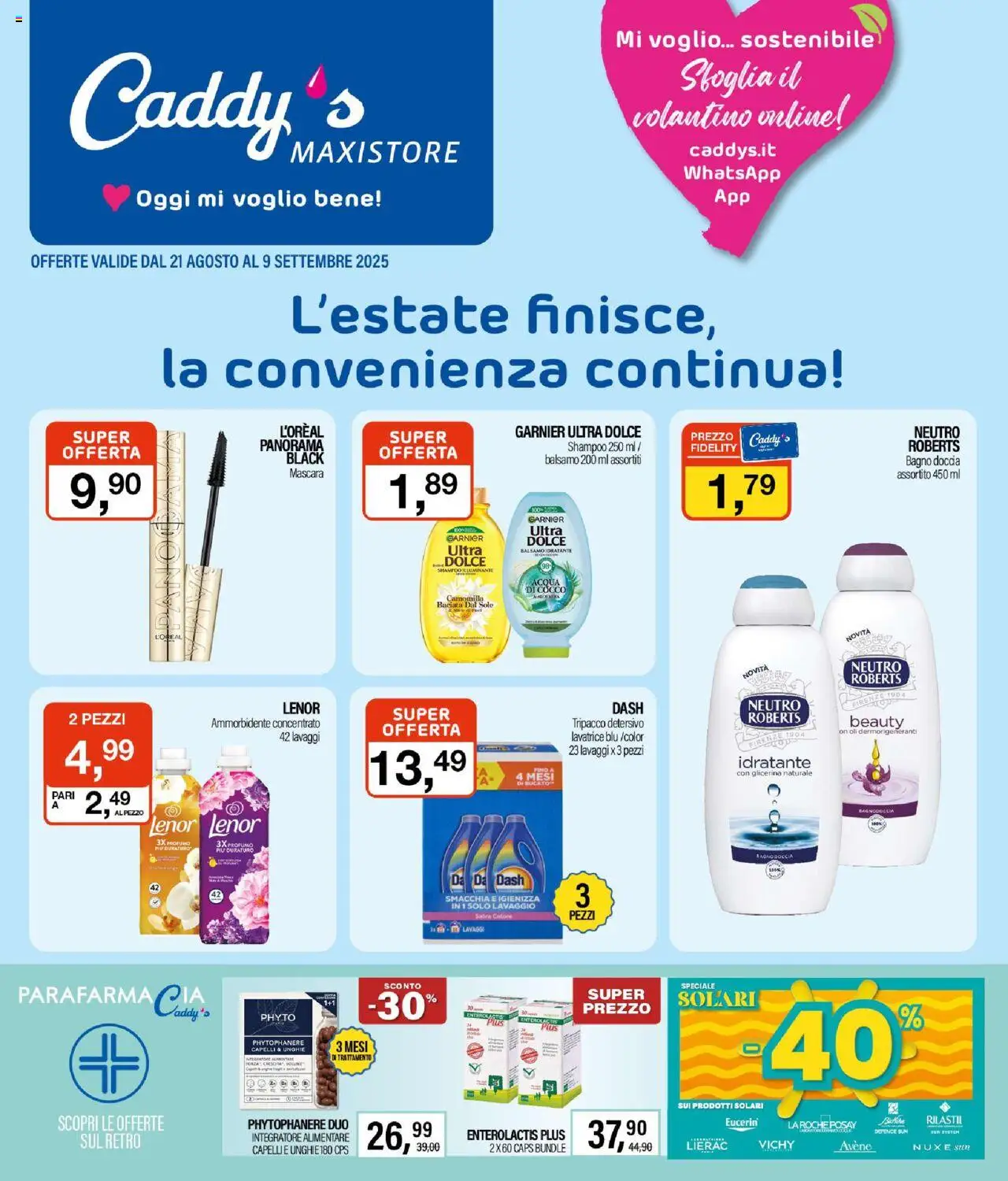 Volantino Caddy's del 21.08.2025 | Pagina: 1 | Prodotti: Illuminante, Balsamo, Doccia, Profumo