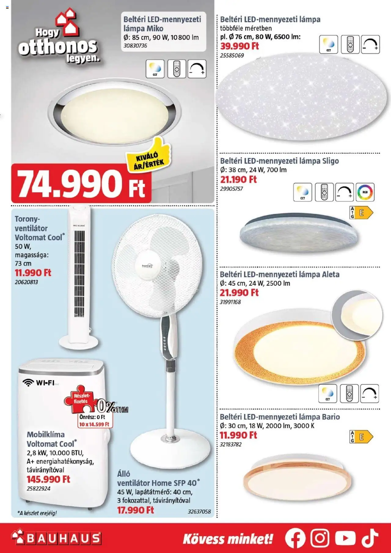 Bauhaus akciós ujság - amely érvényes a következő dátumtól: 07.08.2025 | Oldal: 7 | Termékek: Mobilklíma, Ventilátor, Lámpa
