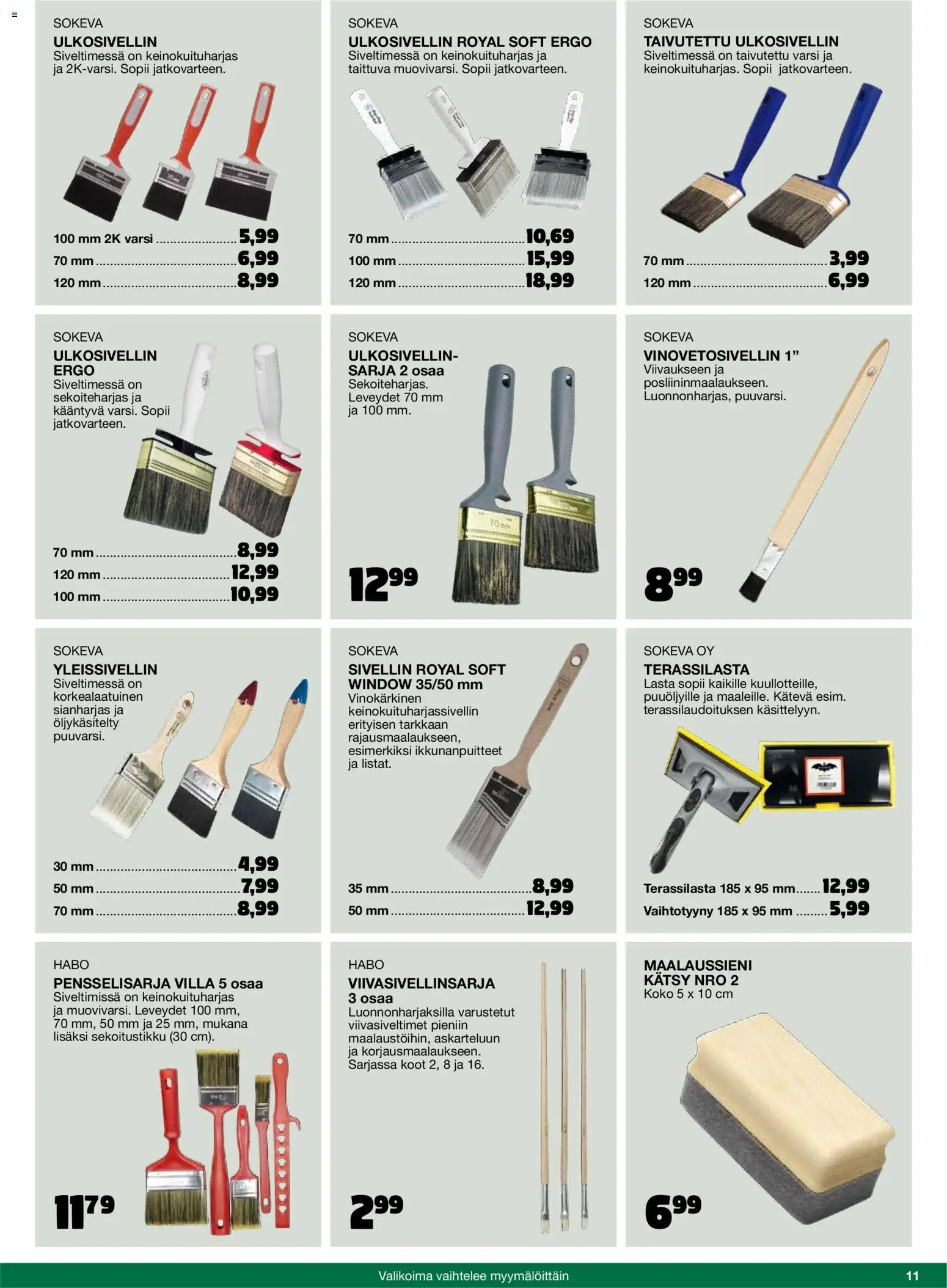 Tokmanni - 2025 Työkalukuvasto – voimassa 01.11.2025 alkaen | Sivu: 11 | Tuotteet: Sivellin