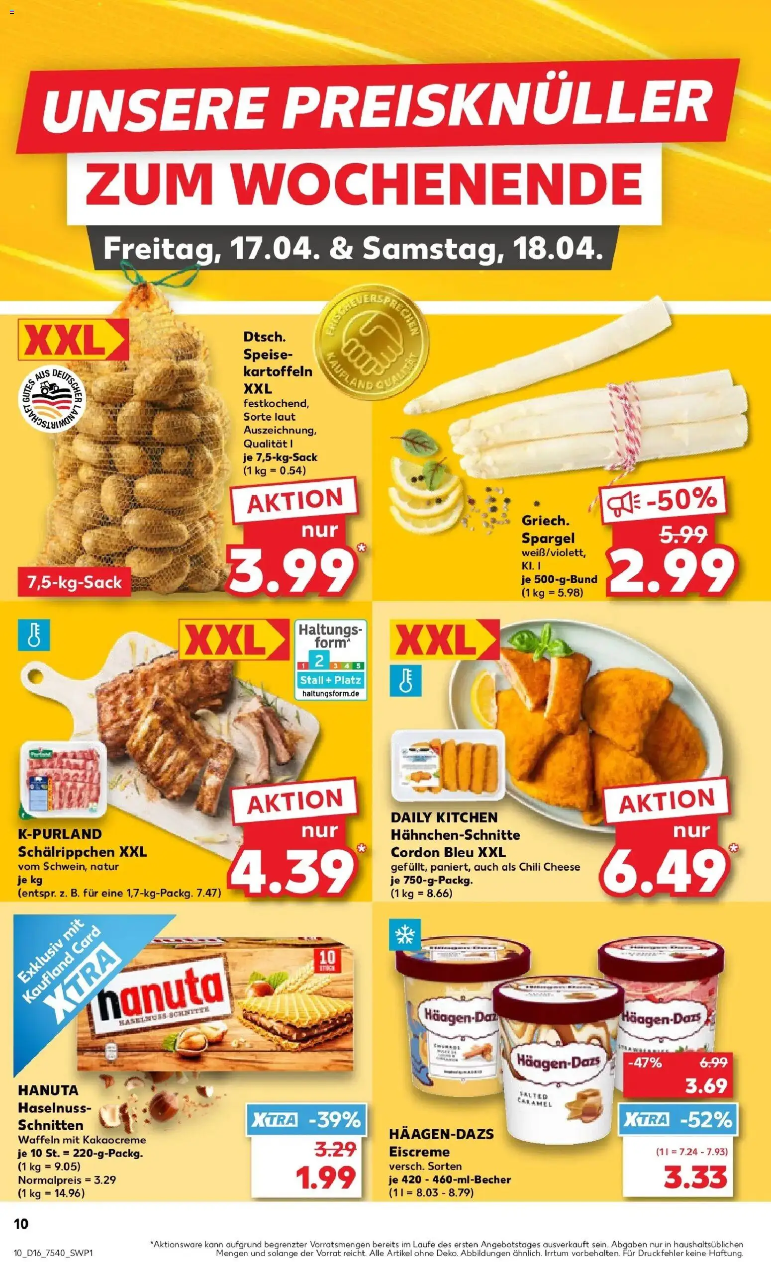 Kaufland Prospekt Glauchau	 – gültig ab 16.04.2026 | Seite: 10 | Produkte: Eiscreme, Spargel, Waffeln, Kartoffeln