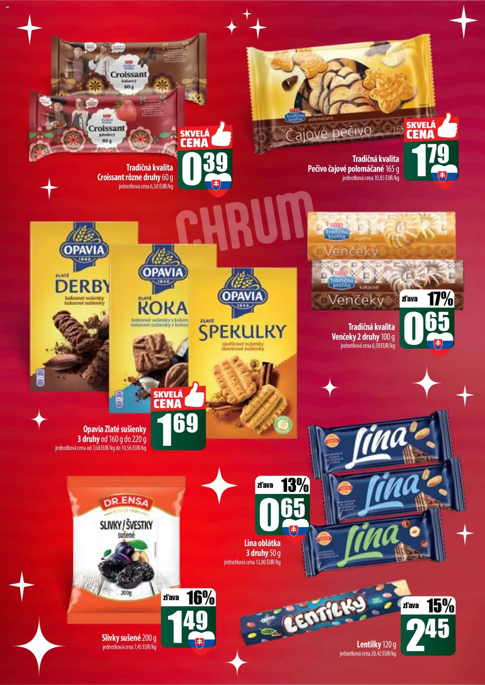 Nové COOP Jednota akcie – leták je platný od 11.12.2025 | Strana: 40 | Produkty: Croissant, Slivky