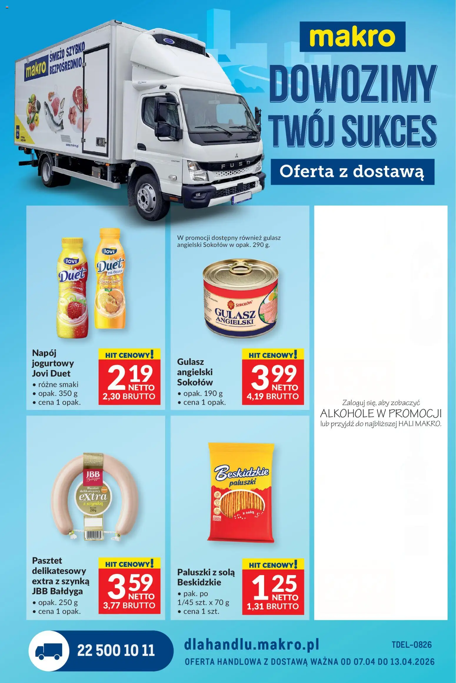 Makro gazetka - Dystrybucja do sklepów od 07.04.2026 | Strona: 1 | Produkty: Szynka, Gulasz angielski, Paluszki, Gulasz
