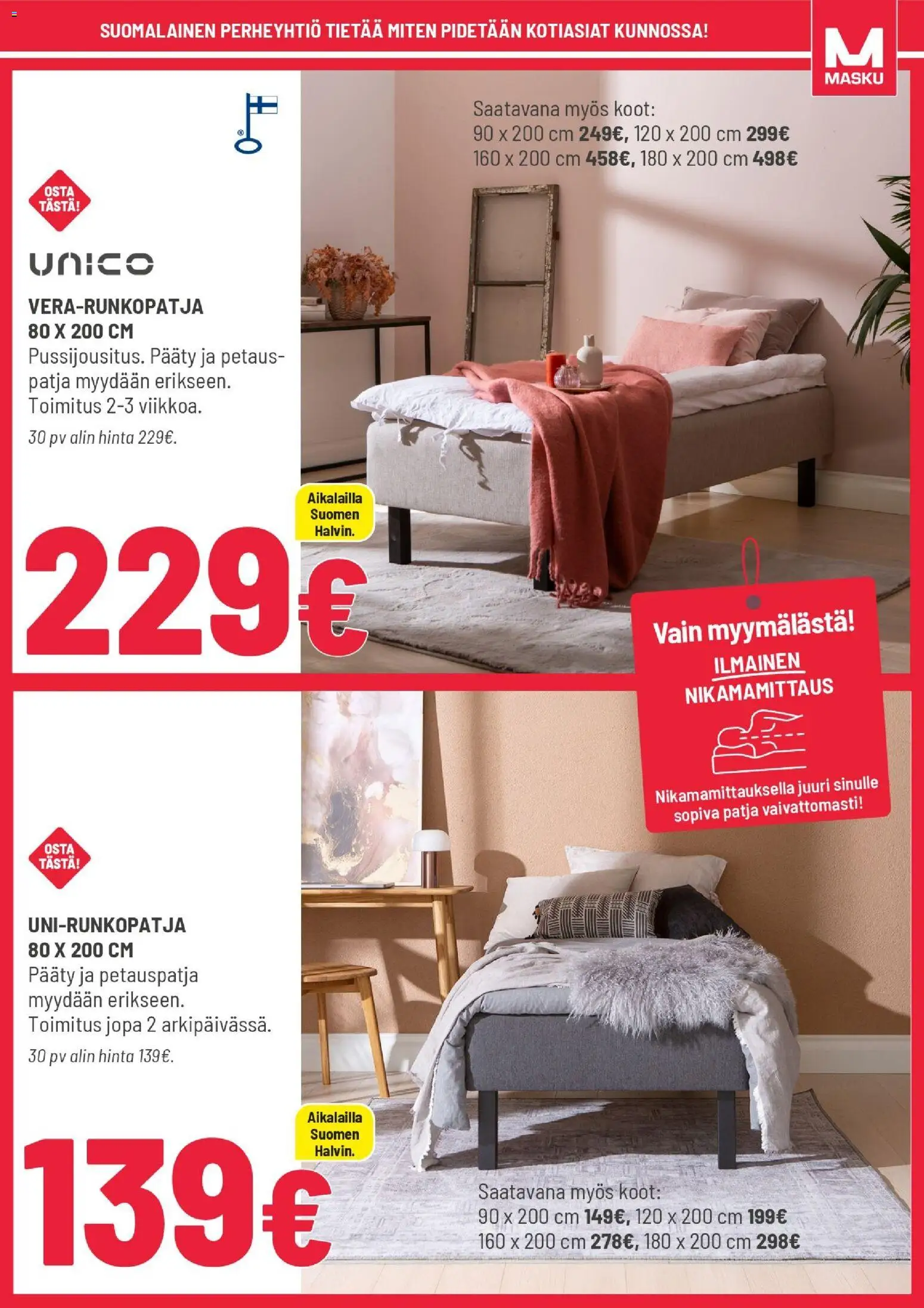 Masku tarjoukset – voimassa 27.01.2026 alkaen | Sivu: 11 | Tuotteet: Patja, Petauspatja