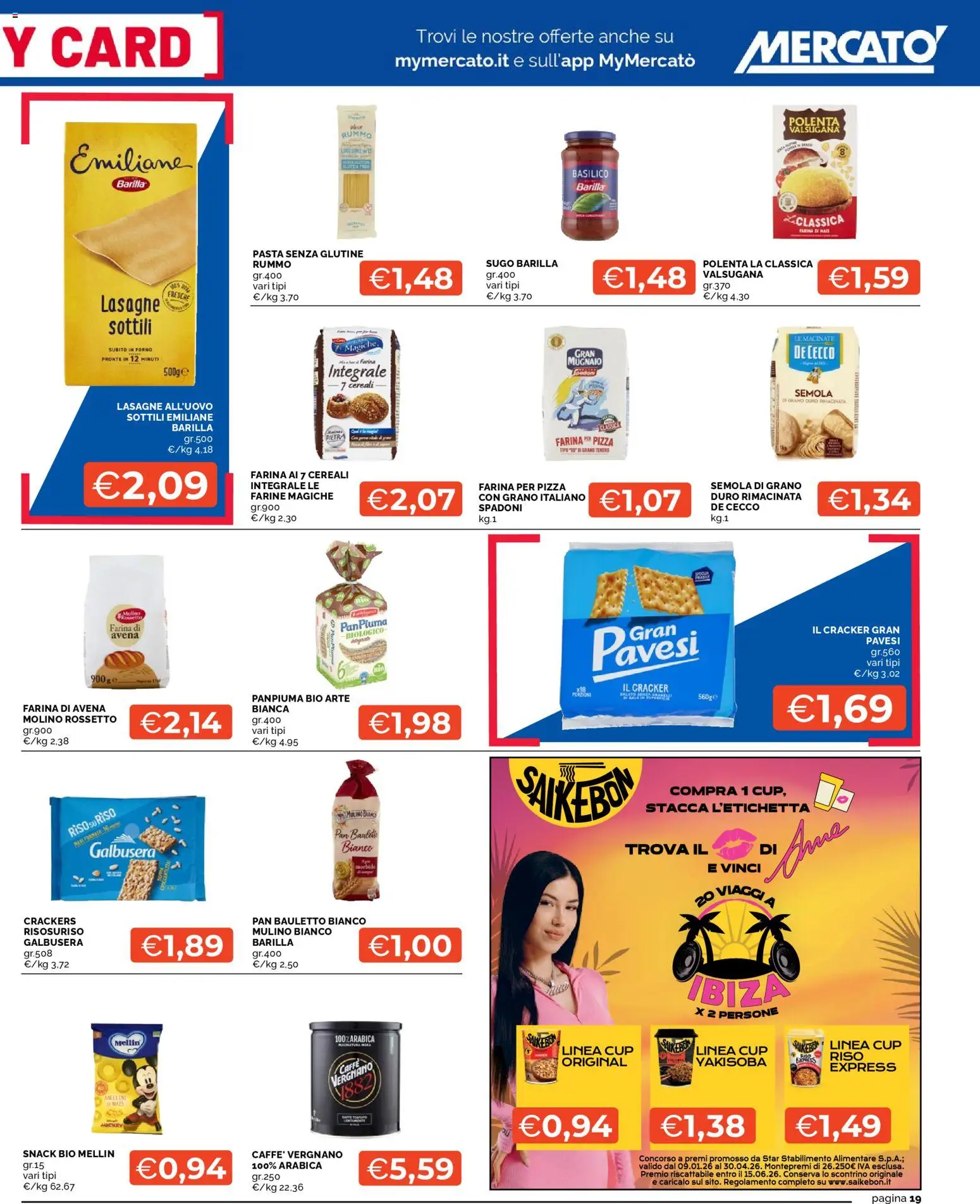 Volantino Mercatò del 22.01.2026 | Pagina: 19 | Prodotti: Riso, Farina, Pasta, Basilico