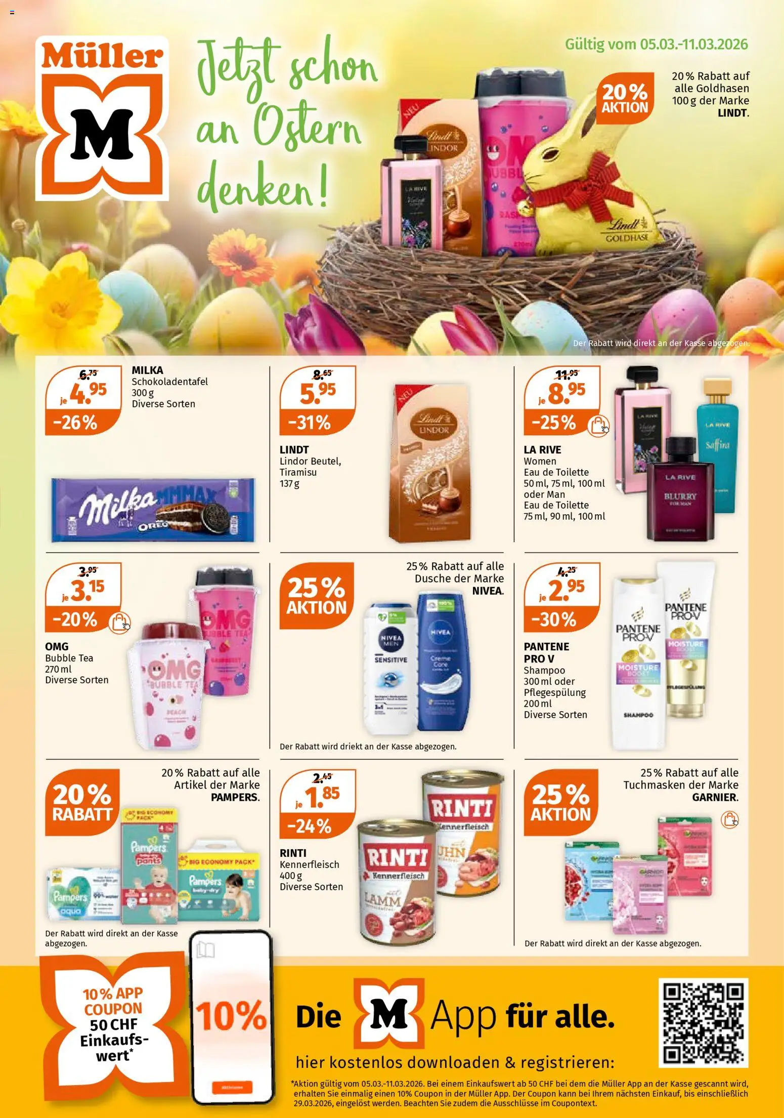 Müller aktionen – gültig ab 05.03.2026 | Seite: 1 | Produkte: Toilette, Shampoo, Pampers, Creme