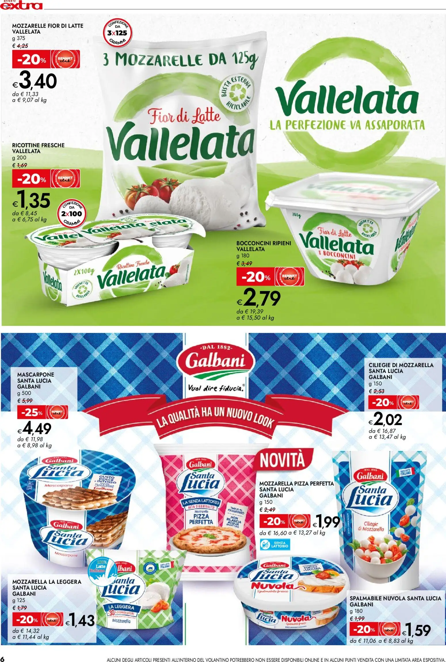 Volantino bennet del 23.10.2025 | Pagina: 6 | Prodotti: Pizza, Acqua, Mozzarella, Vaschette