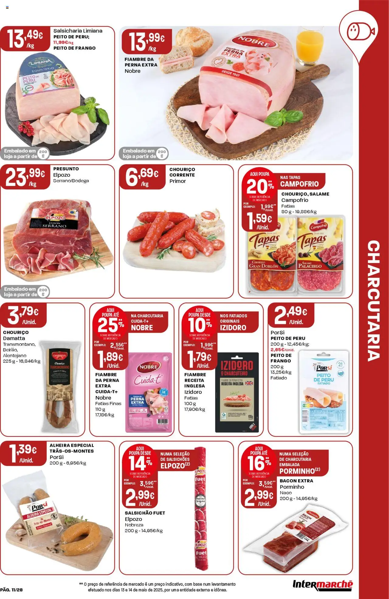 Intermarché folheto │ válido de 19.06.2025 | Página: 11 | Produtos: Bacon, Frango, Peru, Alheira