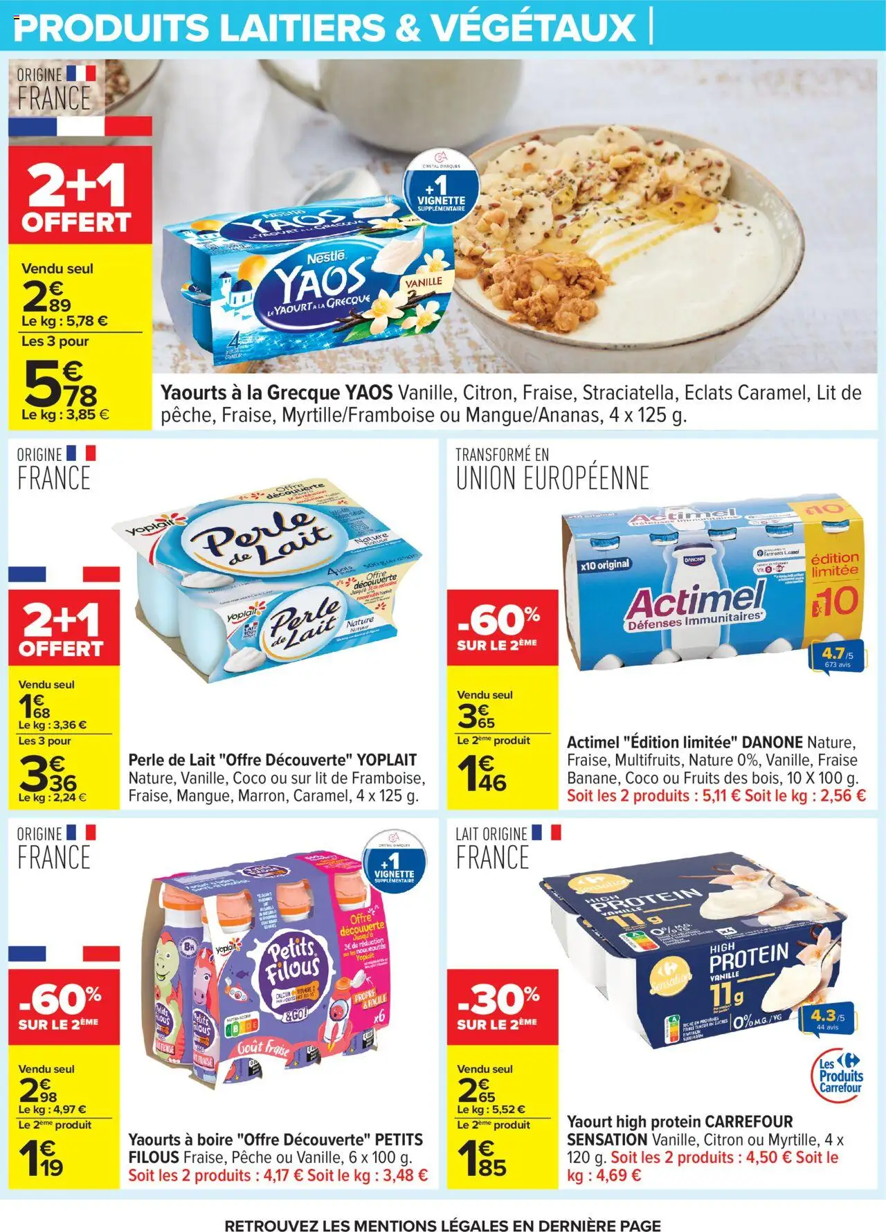 | Page: 14 | Produits: Fraise, Pêche, Actimel, Yaourt