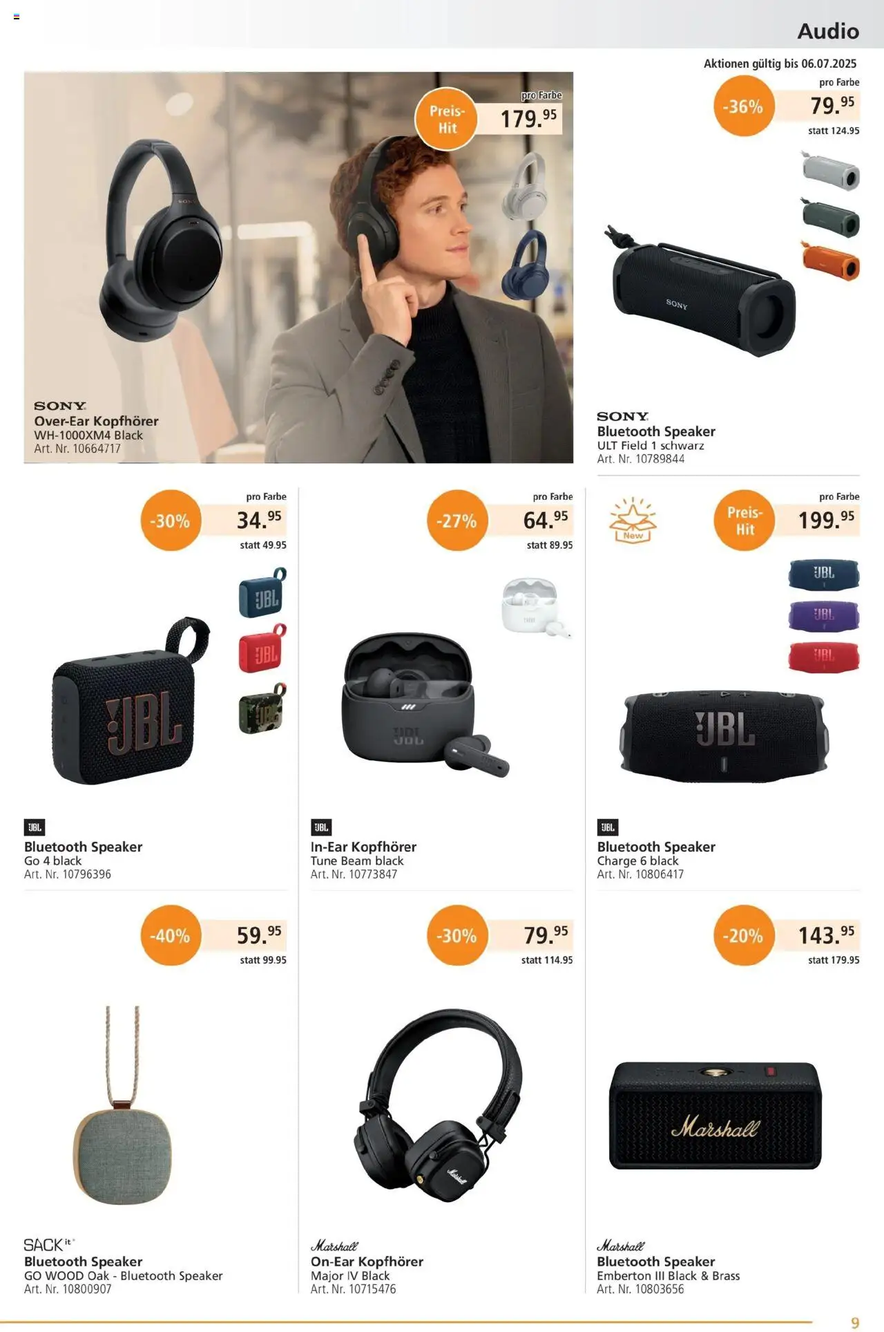 Fust Aktionen ab 23.06.2025 | Seite: 9 | Produkte: Audio, Kopfhörer, Sony