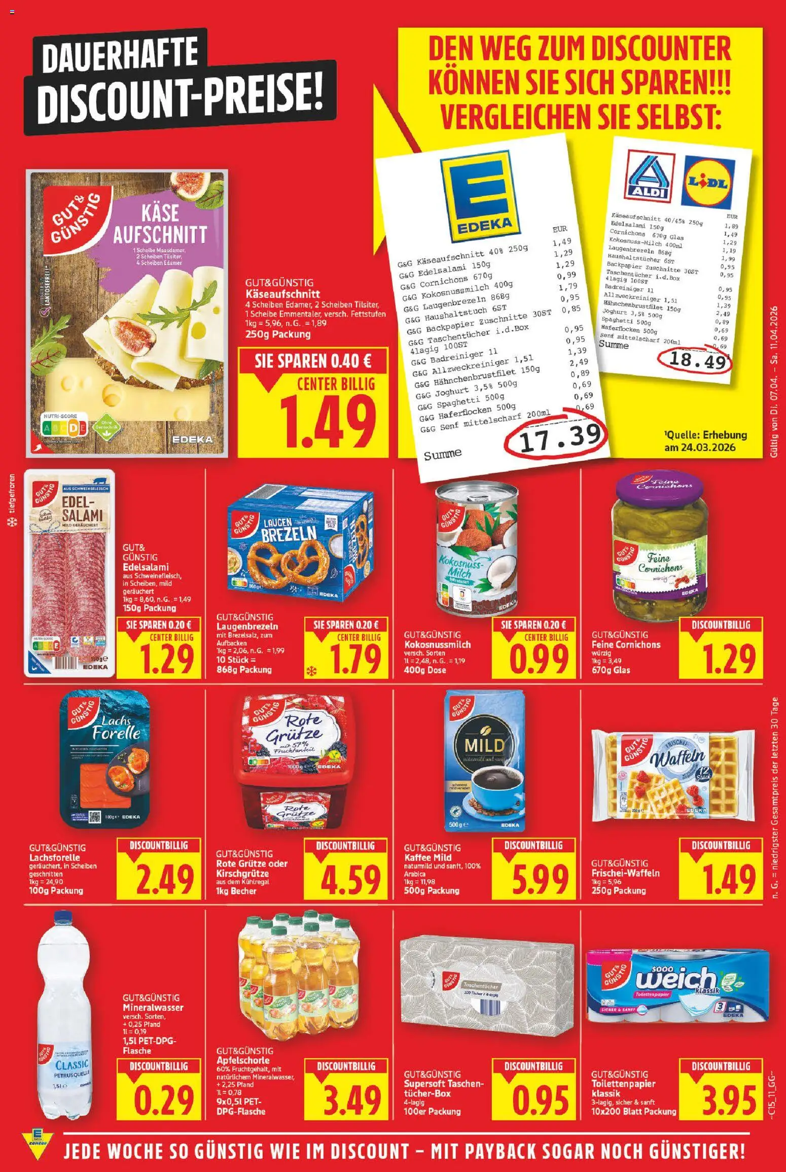 E center Prospekt 	 – gültig ab 07.04.2026 | Seite: 16 | Produkte: Käse, Kaffee, Lachs, Salami