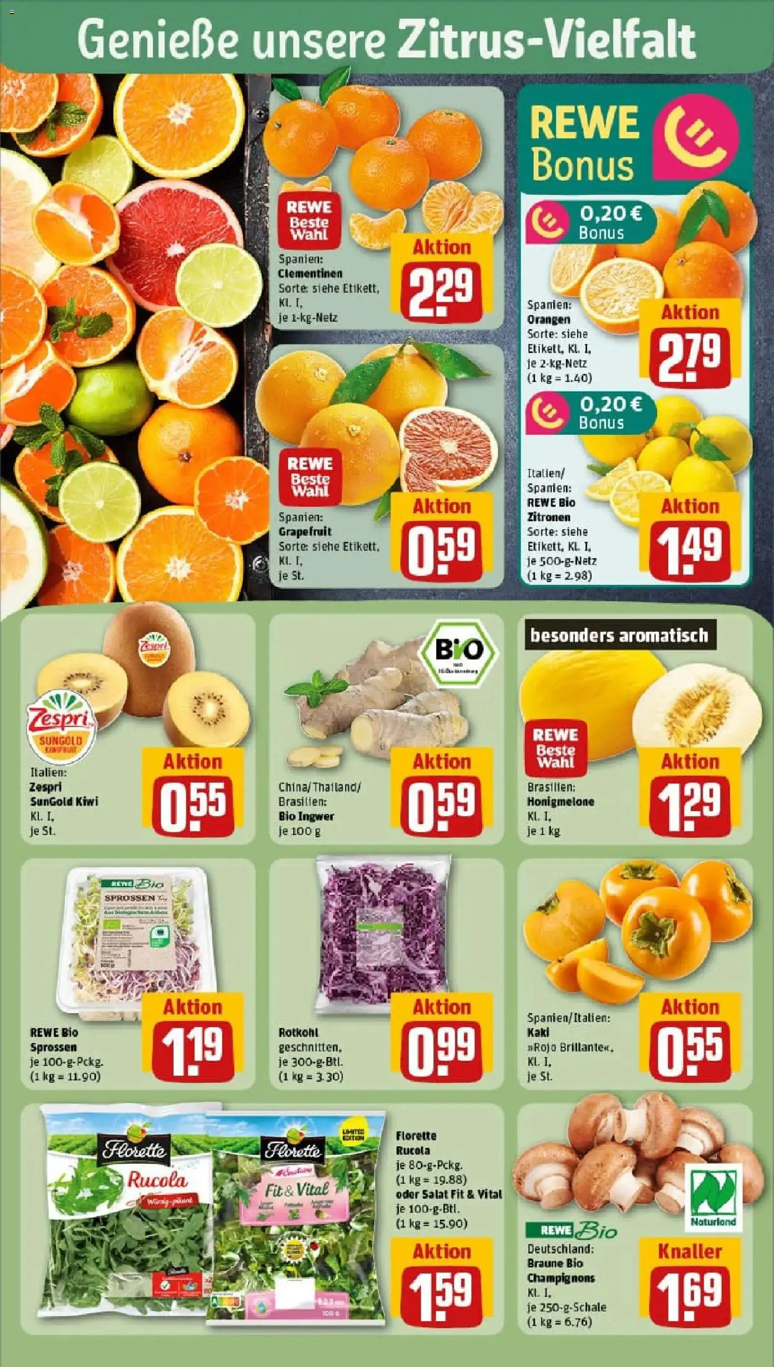 Rewe prospekt Glauburg / Stockheim	 – gültig ab 10.11.2025 | Seite: 6 | Produkte: Rotkohl, Honigmelone, Kiwi, Salat