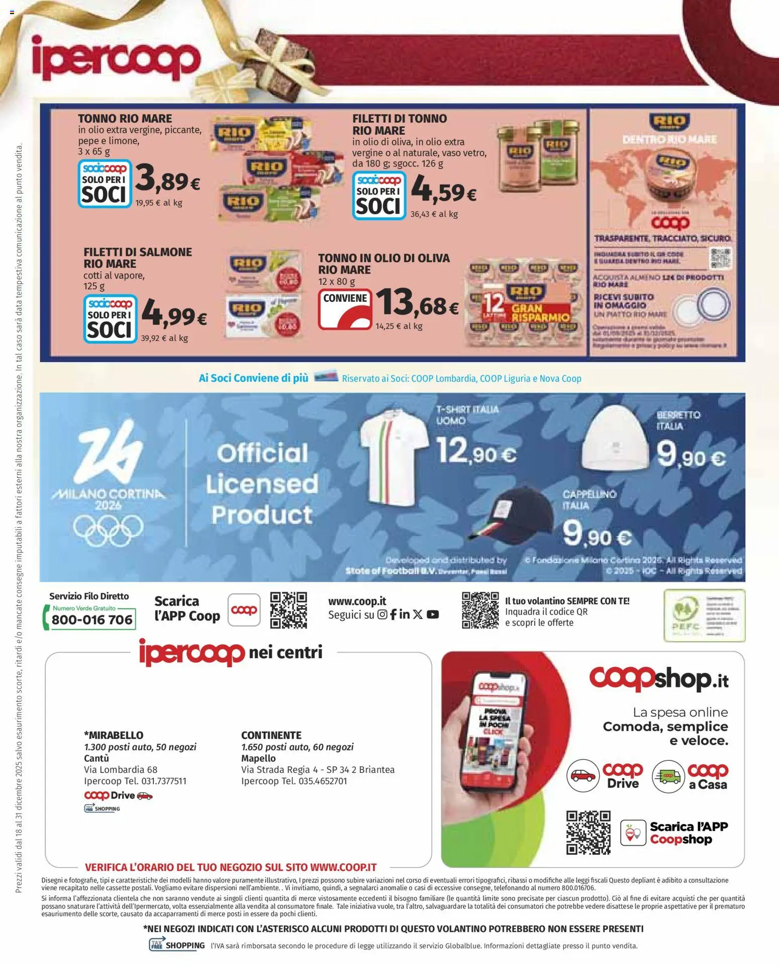 Volantino Ipercoop del 18.12.2025 | Pagina: 28 | Prodotti: Salmone, Tè, Olio, Vaso