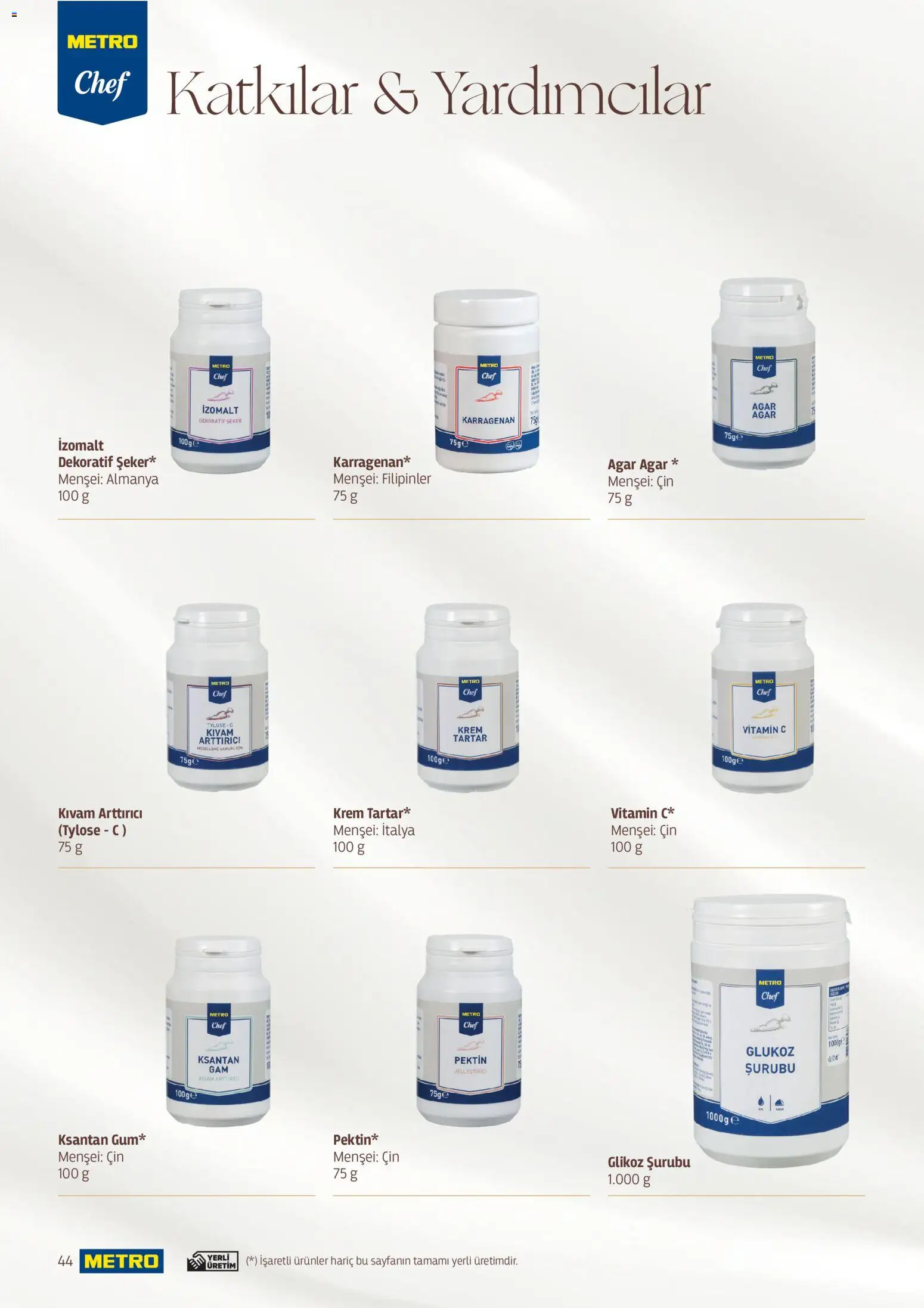 Metro - Pastacılık Kataloğu - 06.04.2026 tarihinden itibaren geçerlidir | Sayfa: 44 | Ürünler: Krem, Şeker, Cin