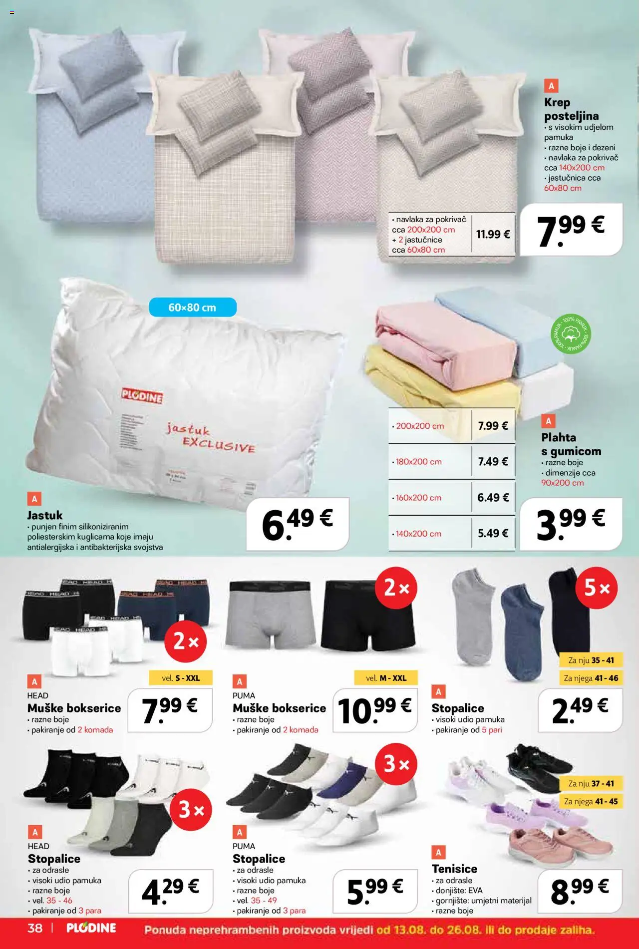 Plodine katalog | vrijedi od 13.08.2025 | Stranica: 38 | Proizvodi: Pokrivač, Jastučnica, Plahta, Posteljina