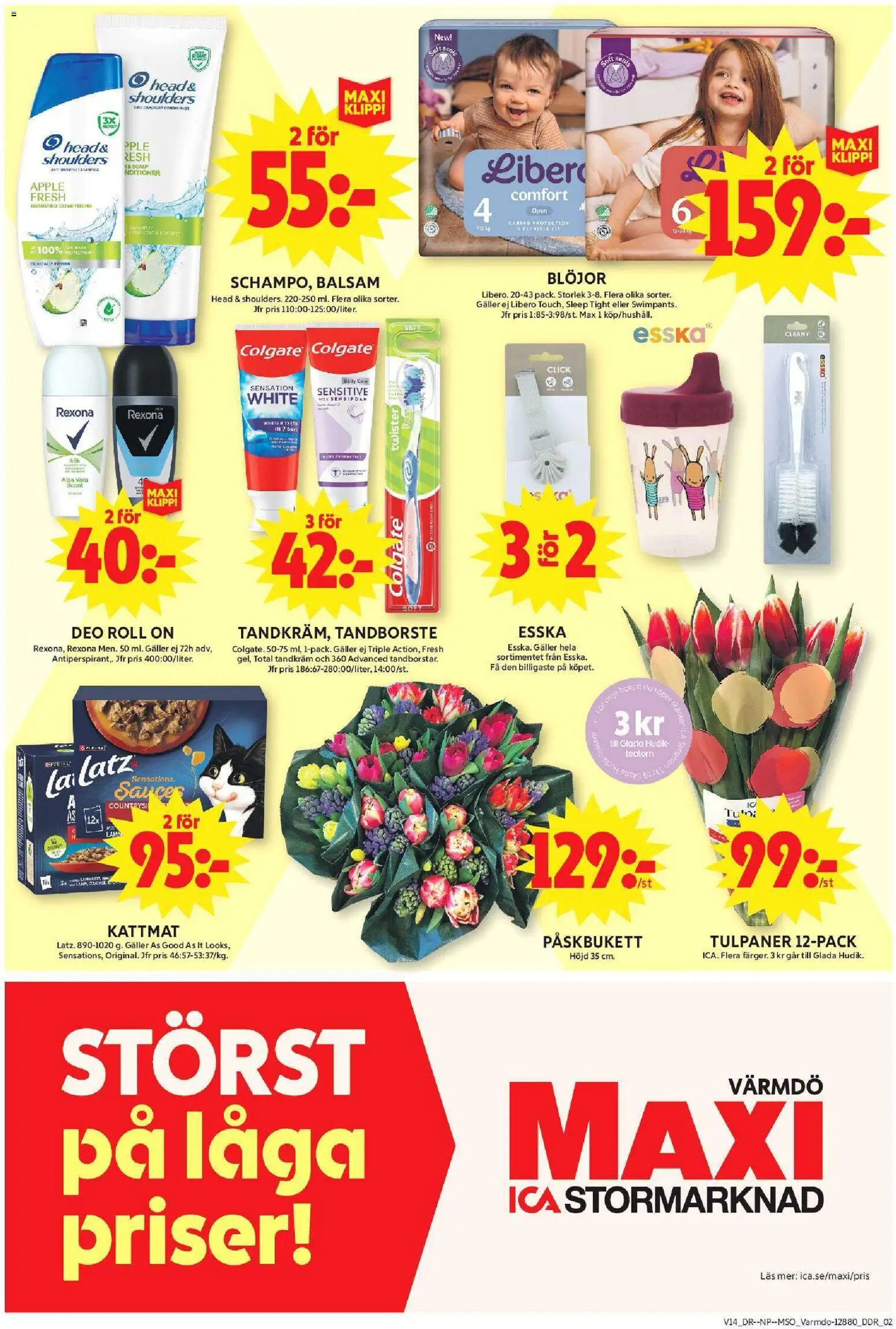 ICA Maxi reklamblad aktuell från 30.03.2026 | Sida: 12 | Produkter: Galler, Äpple, Kattmat, Blöjor