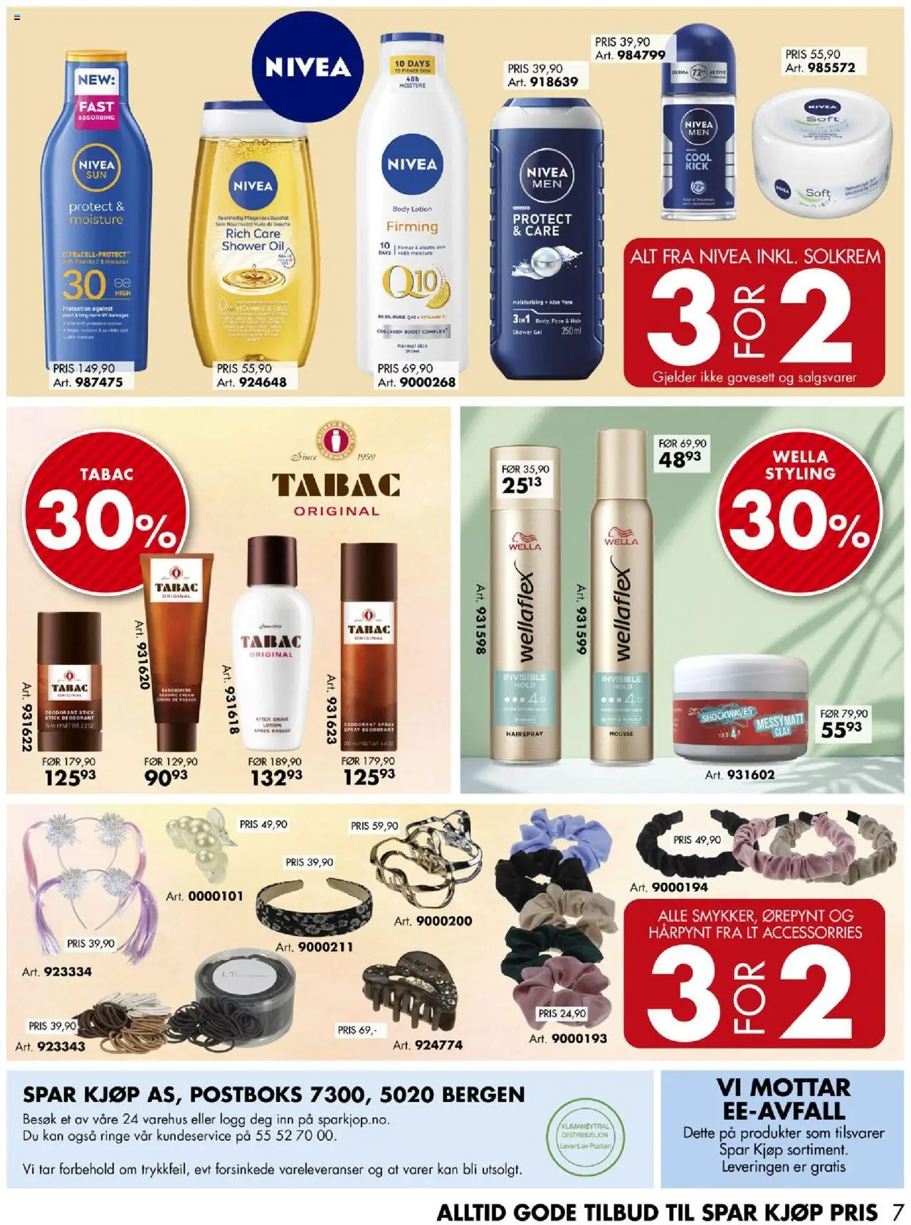 {H1} | Side: 7 | Produkter: Deodorant, Shower Gel, Gavesett, Solkrem