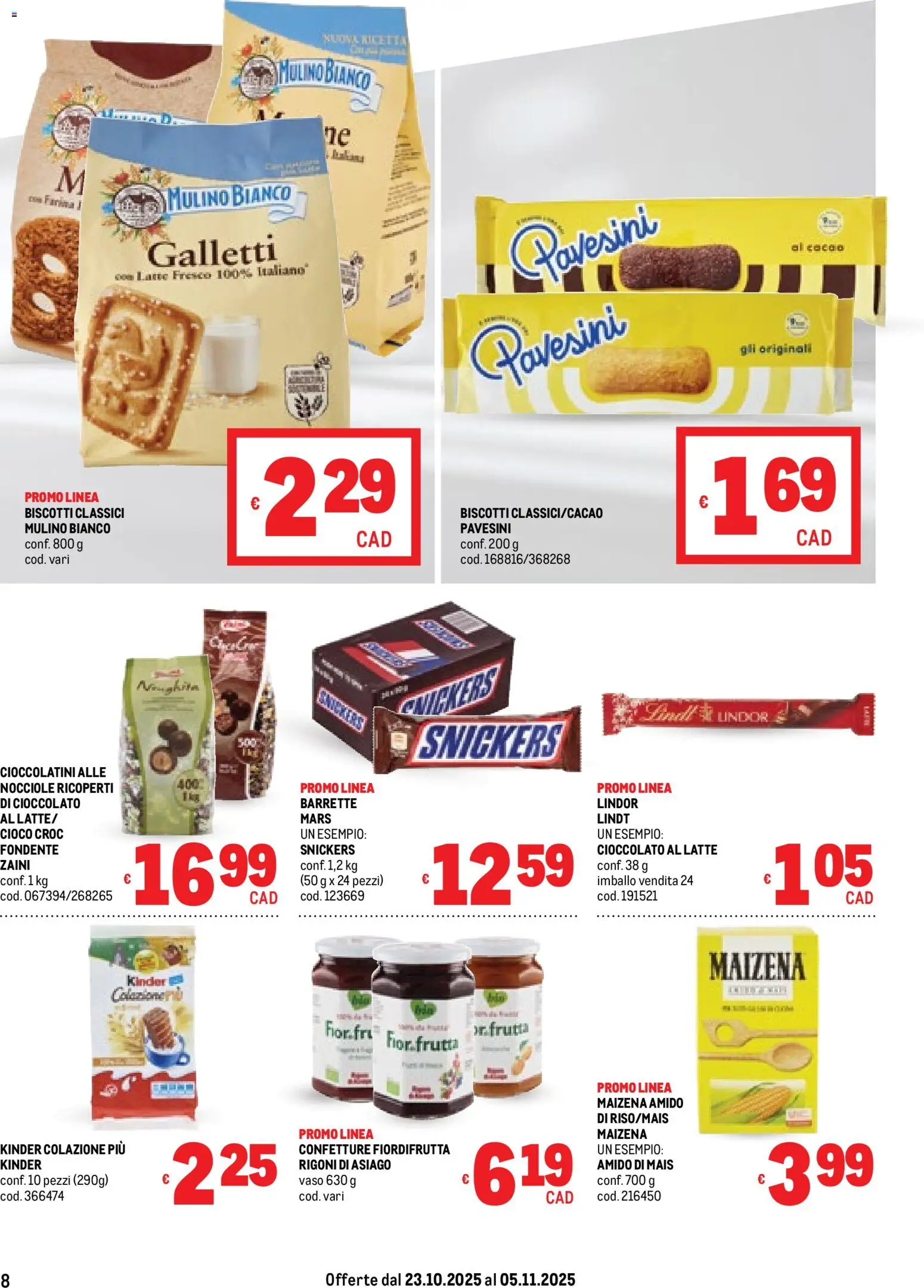 Volantino Metro del 23.10.2025 | Pagina: 8 | Prodotti: Cioccolato, Latte, Nocciole, Vaso