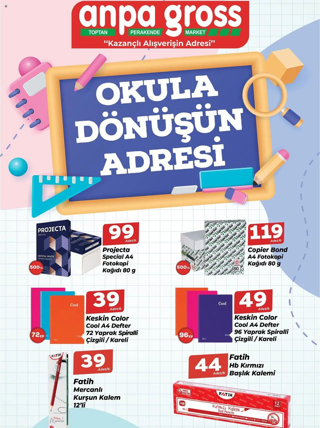 Anpa Gross Okula Dönüş Başlasın! - 16.08.2025 tarihinden itibaren geçerlidir | Sayfa: 1 | Ürünler: Kurşun kalem