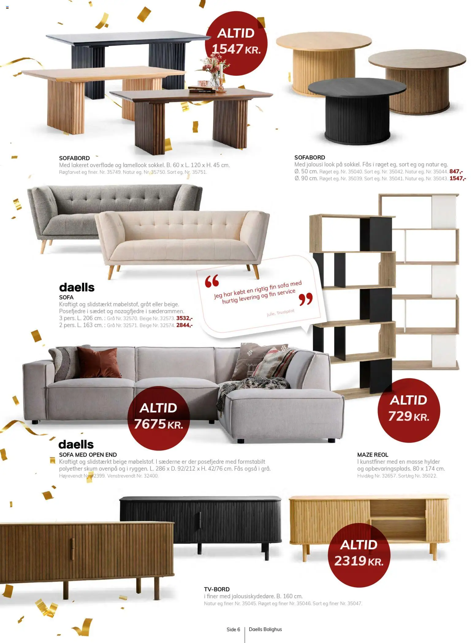 Daells Bolighus tilbudsavis – gyldig fra 29.10.2025 | Side: 6 | Produkter: Sofabord, Sofa