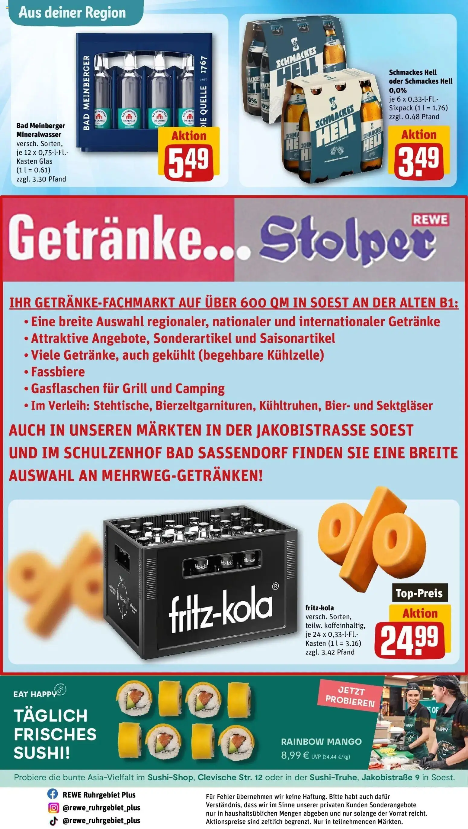 Rewe Prospekt Soest	 – gültig ab 15.03.2026 | Seite: 29 | Produkte: Grill, Bier, Mineralwasser, Mango