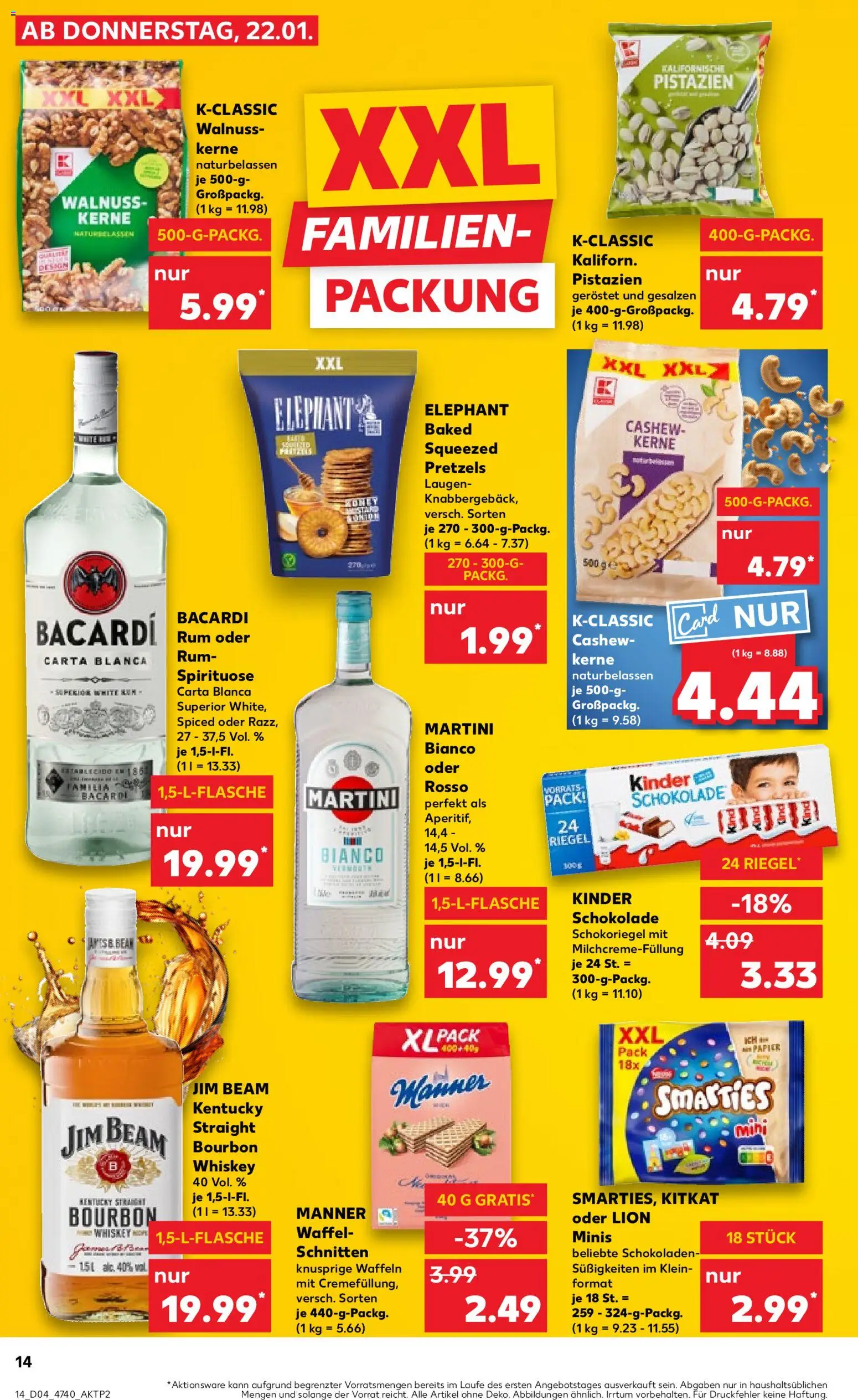 Kaufland prospekt Hannover	 – gültig ab 22.01.2026 | Seite: 14 | Produkte: Jim beam, Bourbon, Süßigkeiten, Whiskey