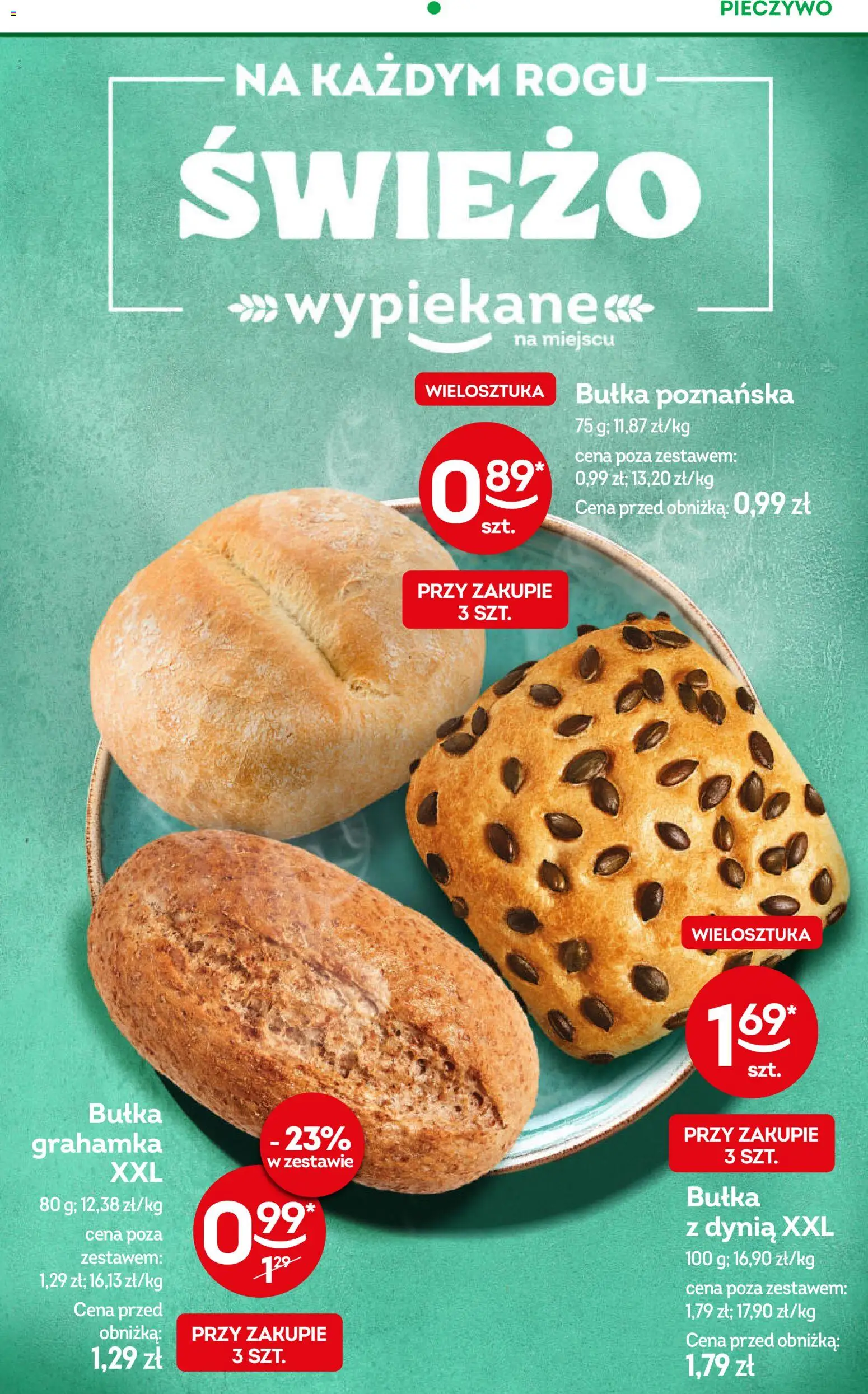 Żabka Gazetka - Codzienne produkty od 17.12.2025 | Strona: 5 | Produkty: Pieczywo, Dynia, Bułka, Bułka poznańska