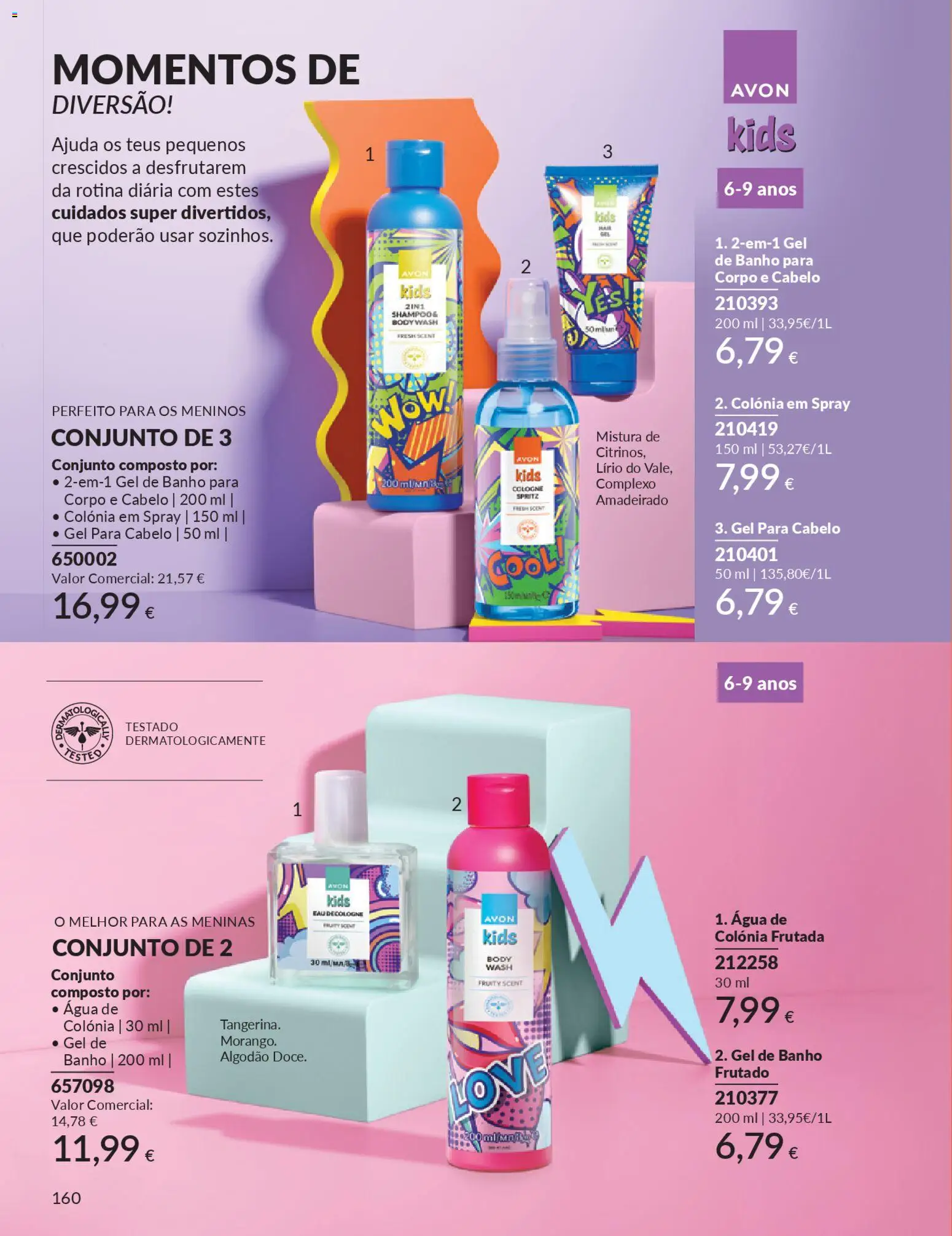 Catálogo Avon Campanha 1 │ válido de 01.01.2026 | Página: 160 | Produtos: Agua, Algodão, Banho, Gel para cabelo