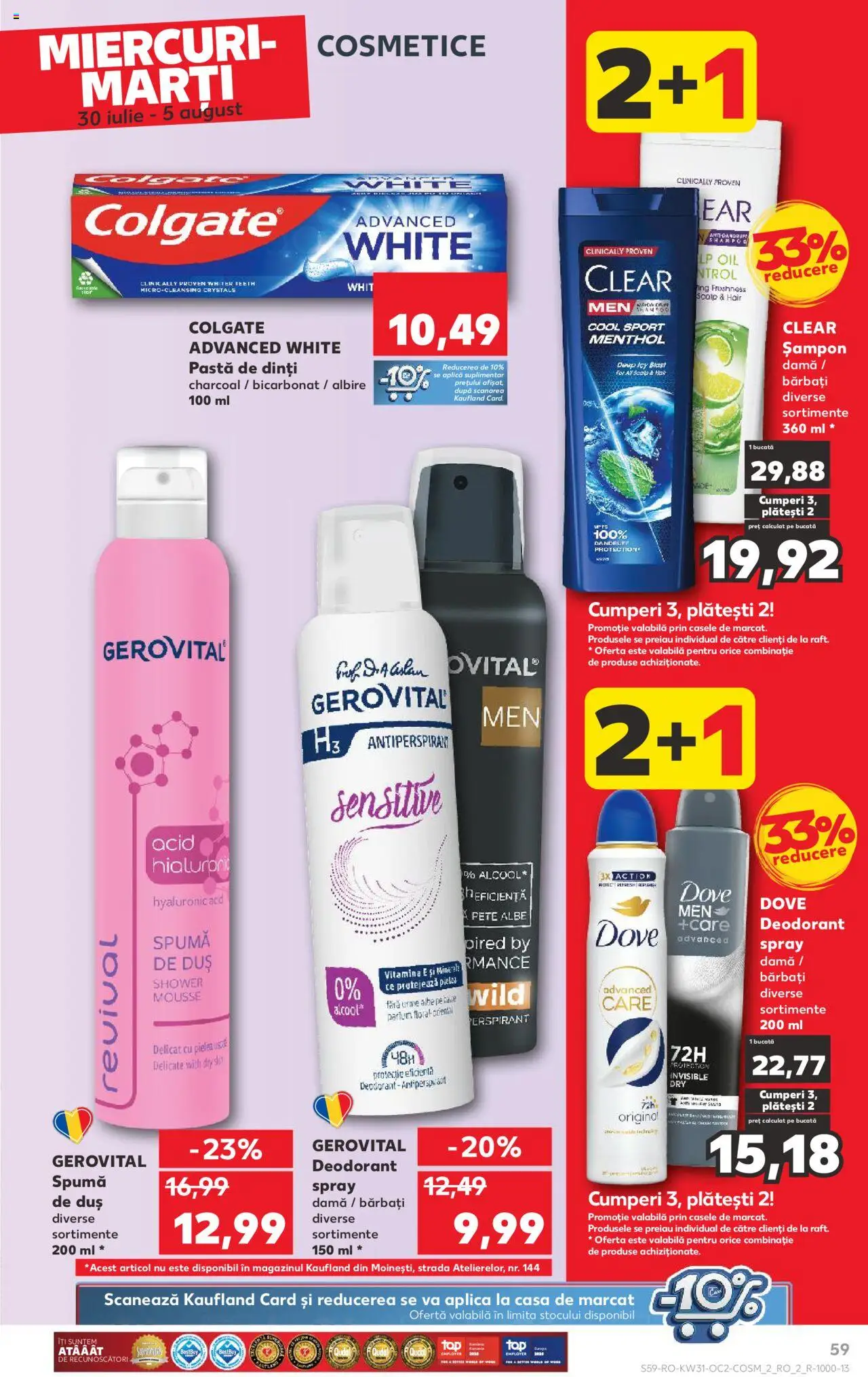 Kaufland RO akciós ujság - amely érvényes a következő dátumtól: 30.07.2025 | Oldal: 59 | Termékek: Parfüm, Sampon, Ing