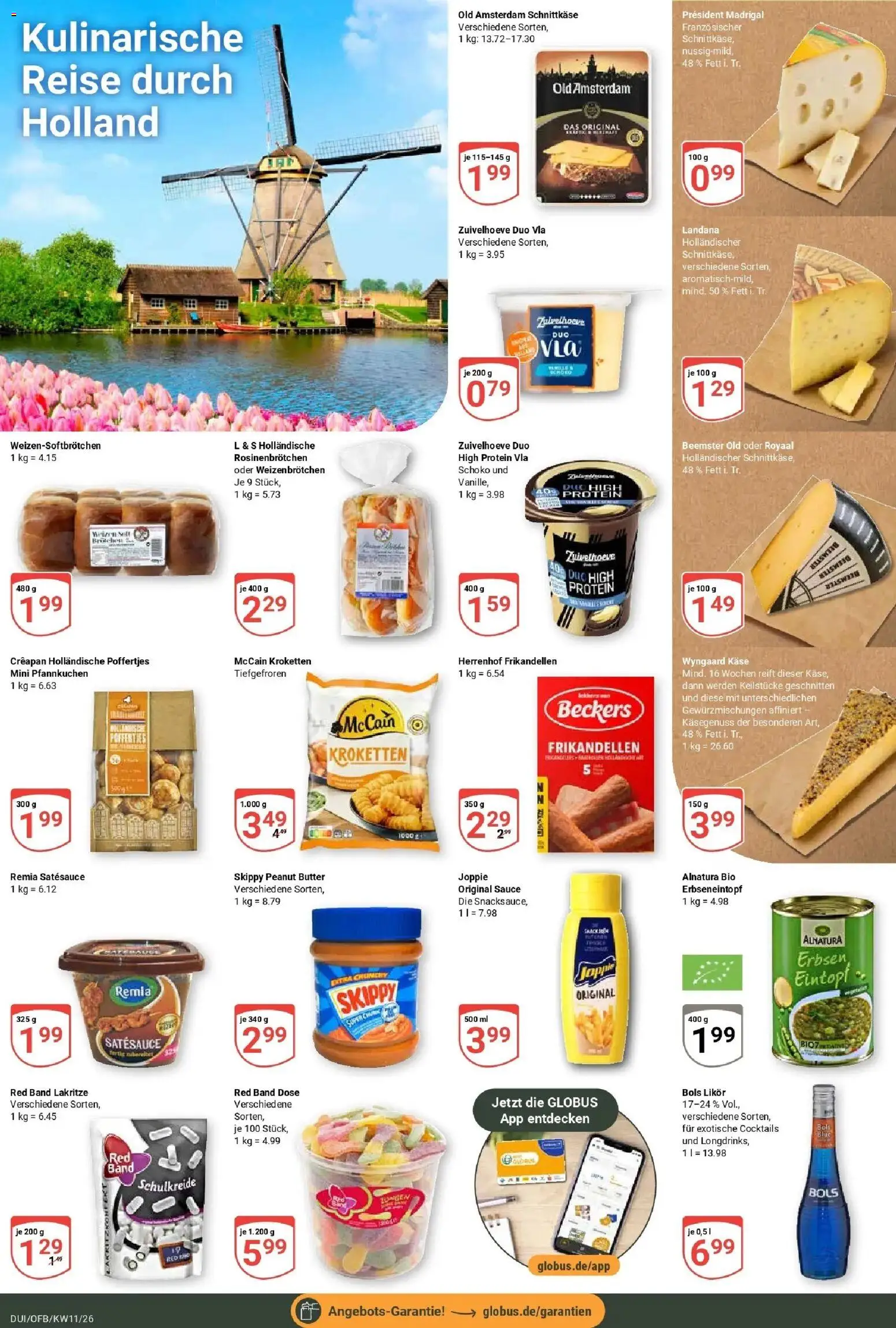 Globus prospekt Duisburg	 – gültig ab 09.03.2026 | Seite: 15 | Produkte: Käse, Likör, McCain, Erbsen