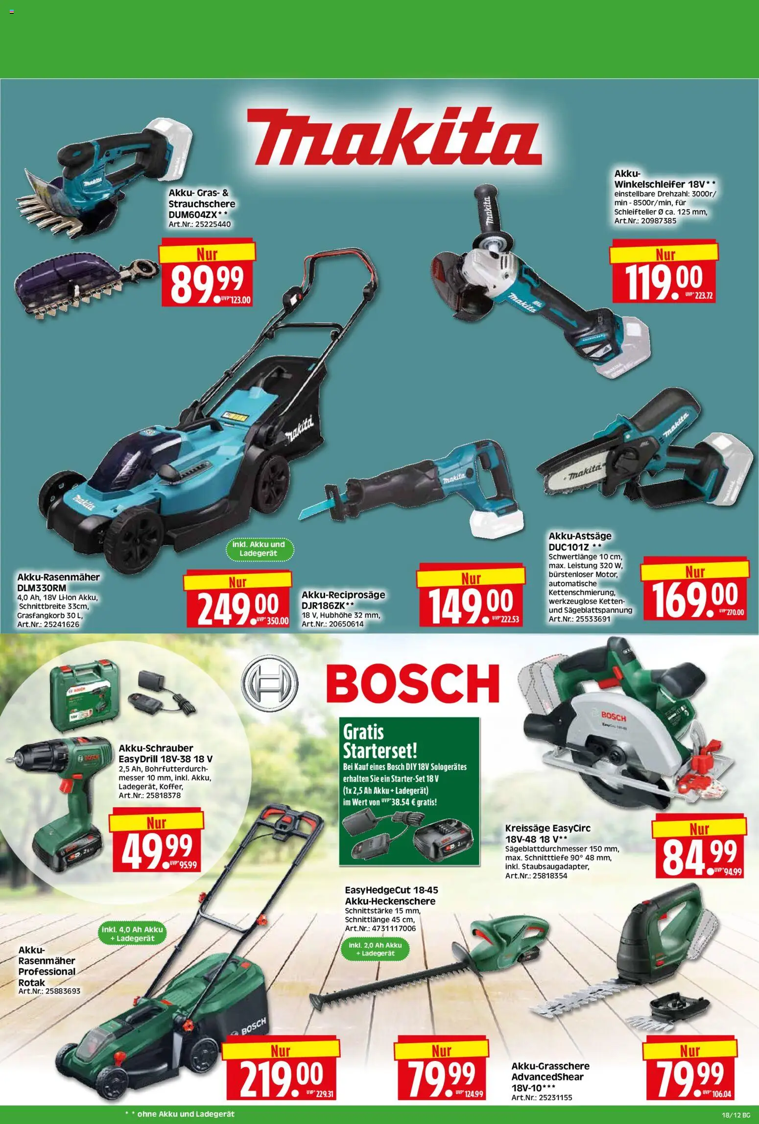 HERKULES Bau & Garten – gültig ab 27.04.2026 | Seite: 12 | Produkte: Bosch, Rasenmäher, Akkuschrauber, Ladegerät