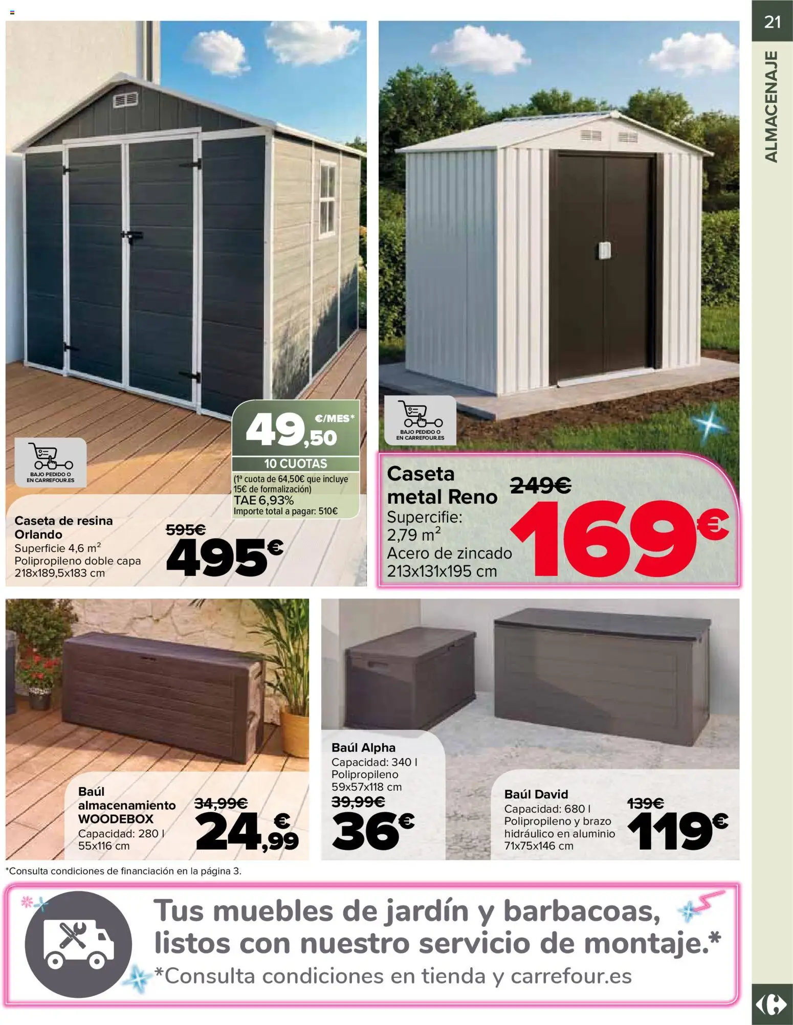Carrefour Jardin │ válido desde el 14.04.2026 | Página: 21 | Productos: Muebles, Almacenaje, Muebles de jardín