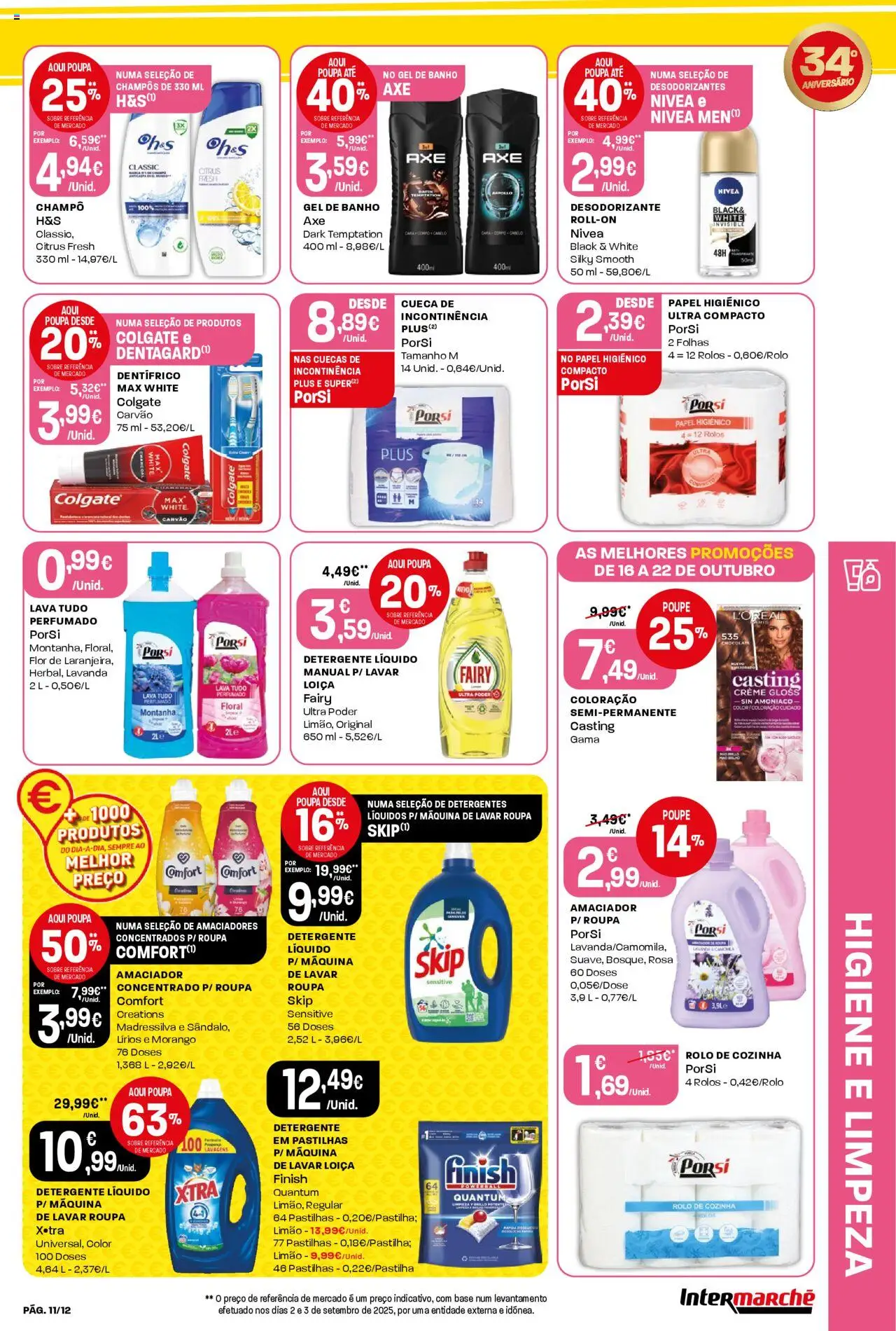 Intermarché Folheto Mini │ válido de 16.10.2025 | Página: 11 | Produtos: Máquina de lavar, Papel higiénico, Detergente, Cuecas